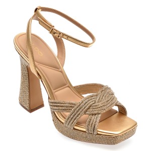 Sandale elegante ALDO aurii, 13741490, din piele ecologica, dama