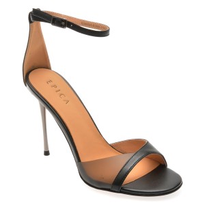 Sandale elegante EPICA negre, S39A, din piele naturala, dama