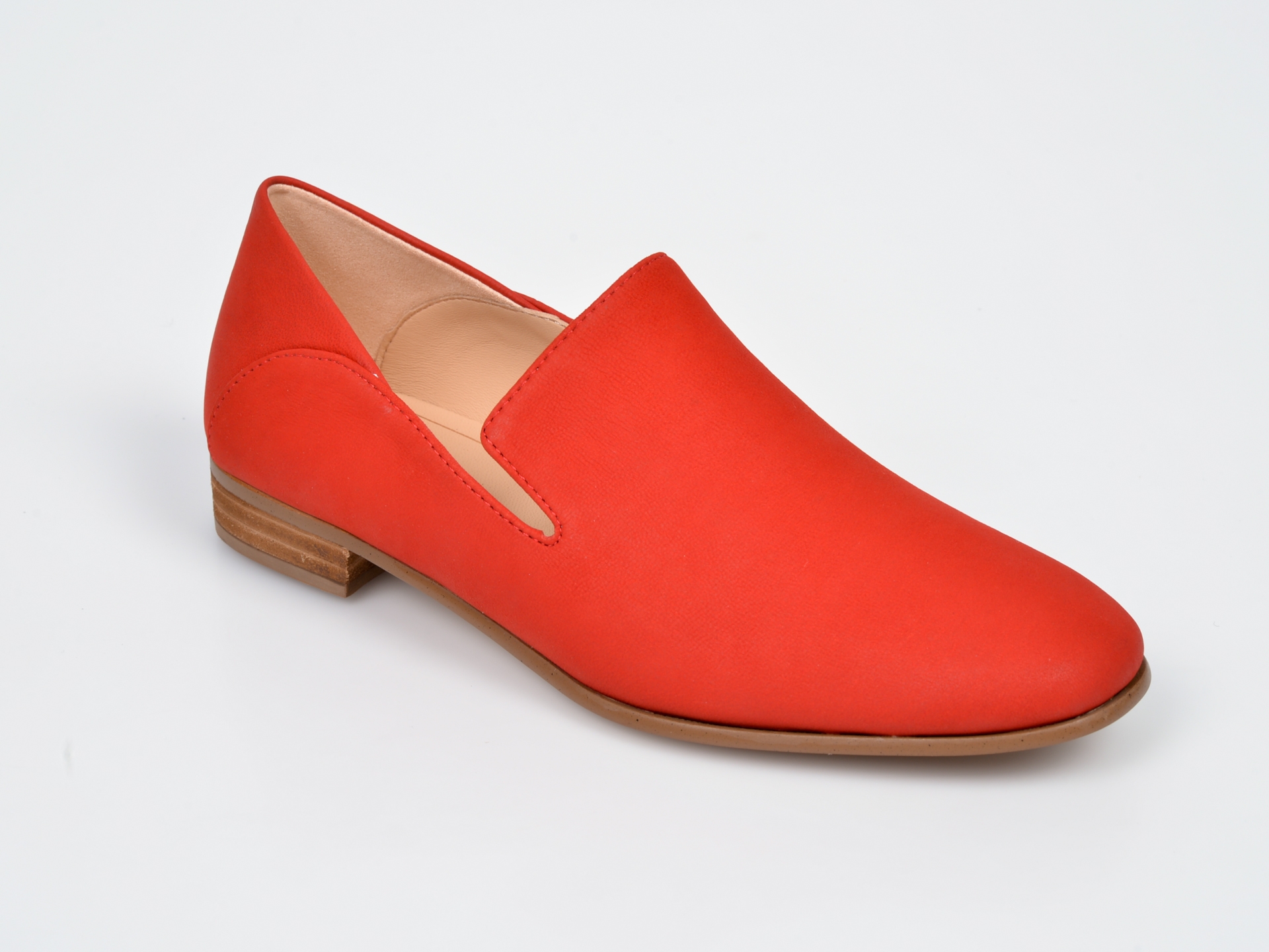 Pantofi CLARKS rosii, Pure Viola, din piele naturala