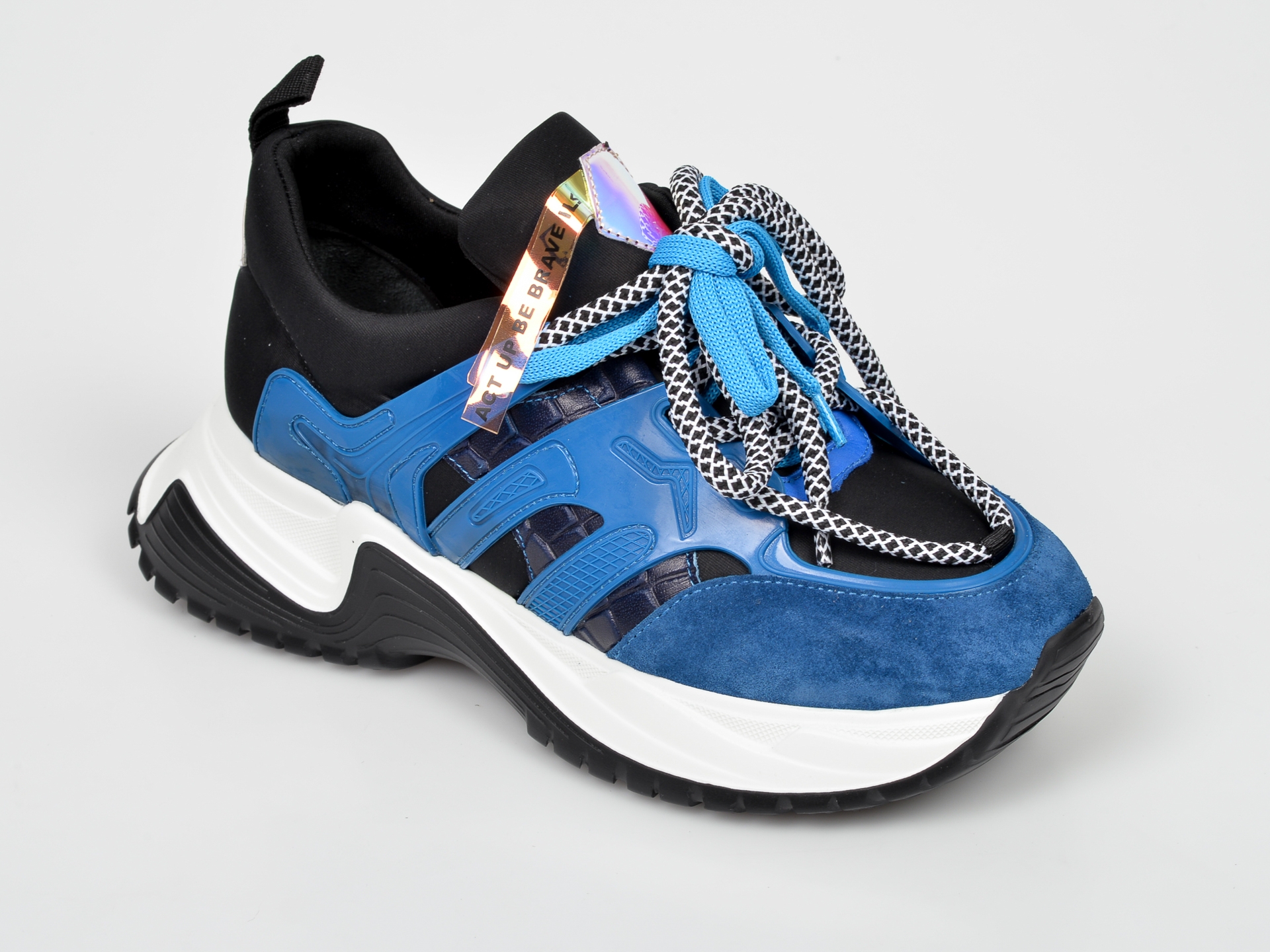 Pantofi sport EPICA albastru , 3086, din material textil si piele naturala