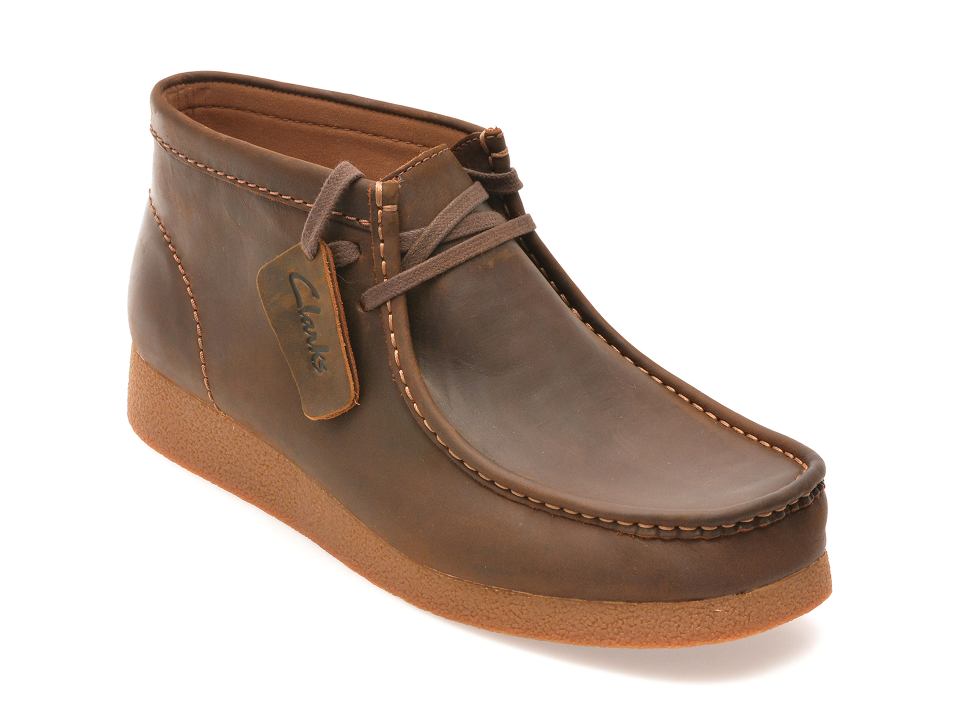 Ghete casual CLARKS maro, WALEVBT, din piele naturala