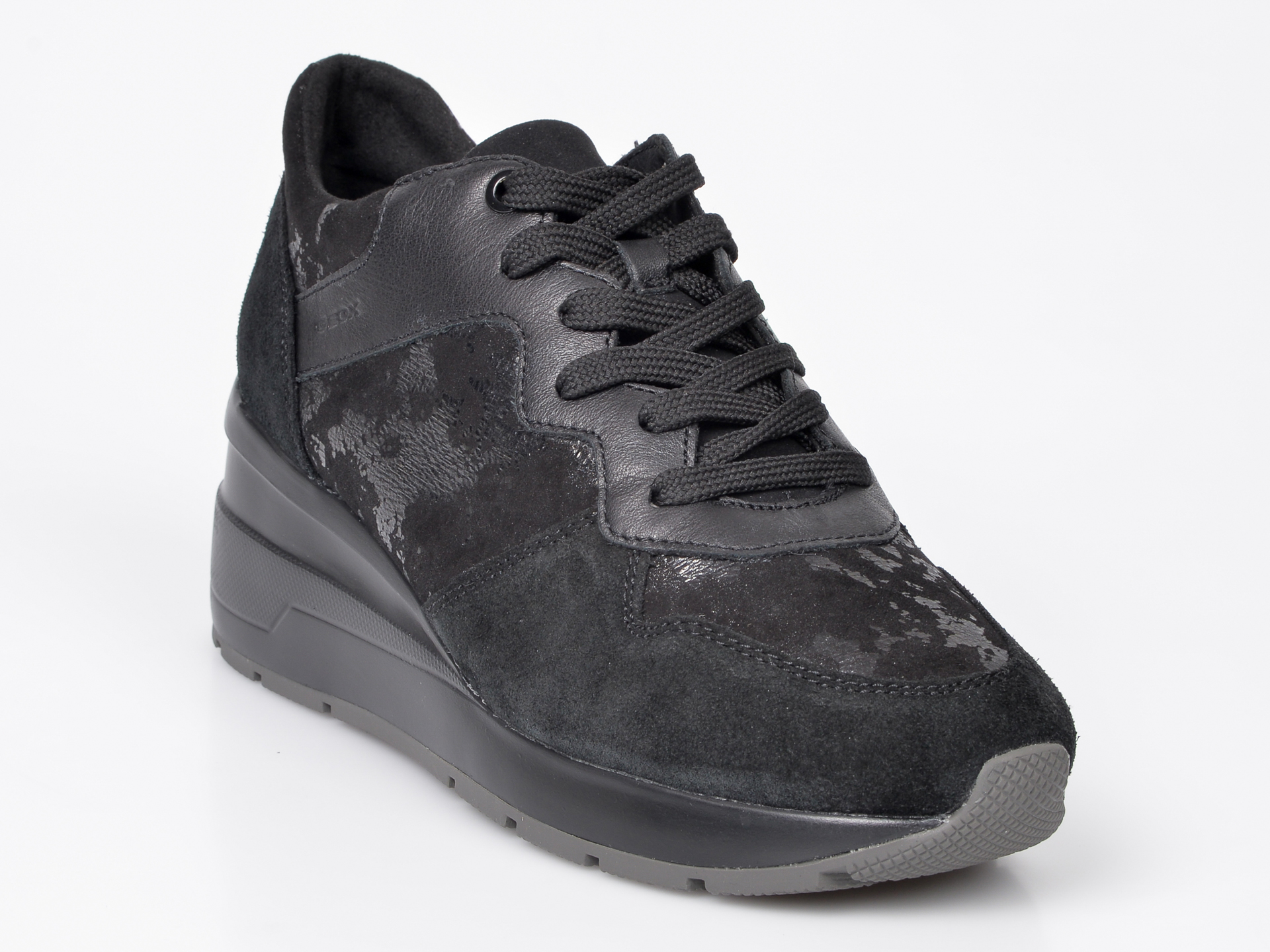 Pantofi sport GEOX negri, D828LC, din piele naturala