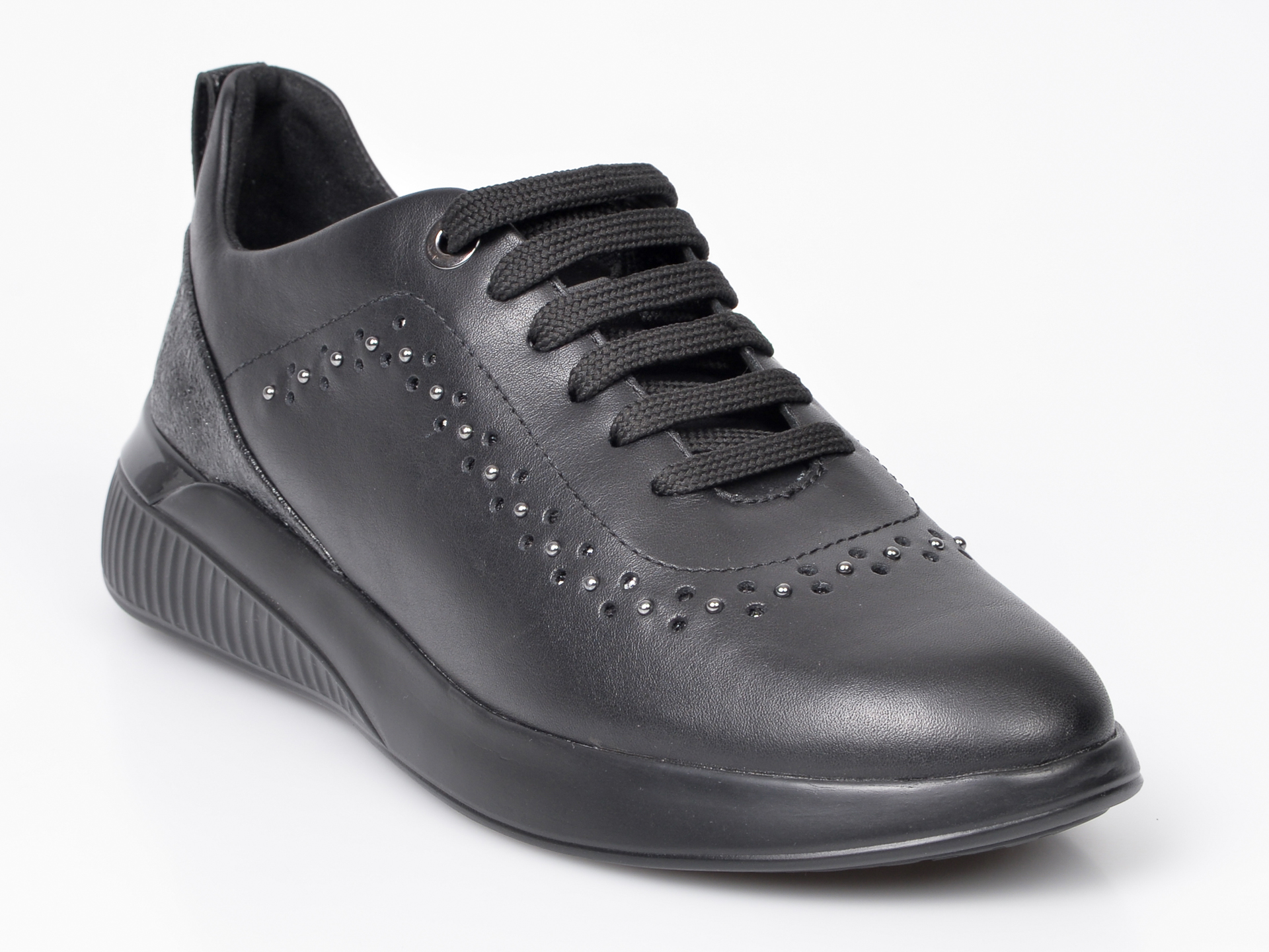 Pantofi sport GEOX negri, D948SC, din piele naturala