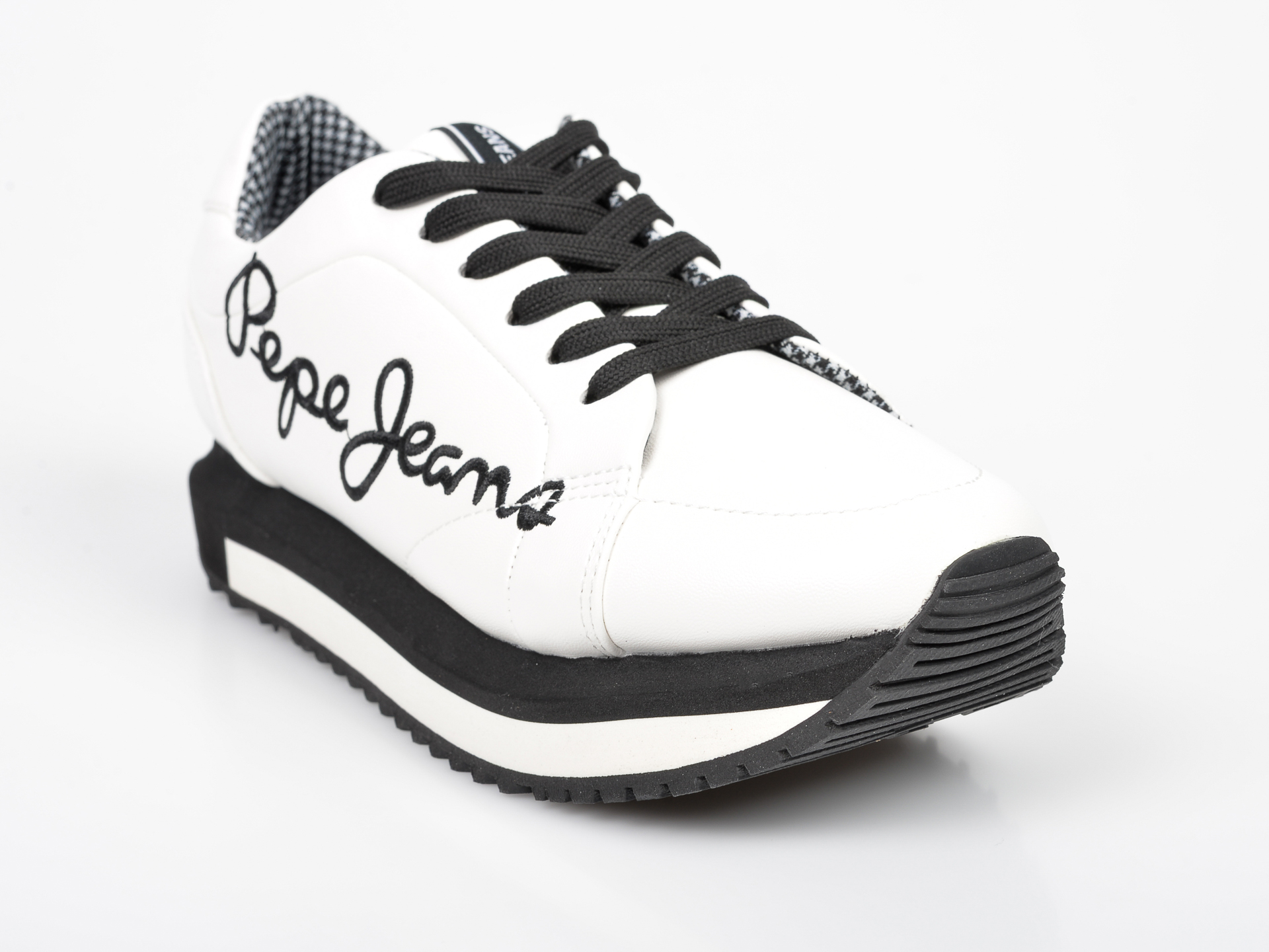 Pantofi sport PEPE JEANS albi, LS30907, din piele ecologica