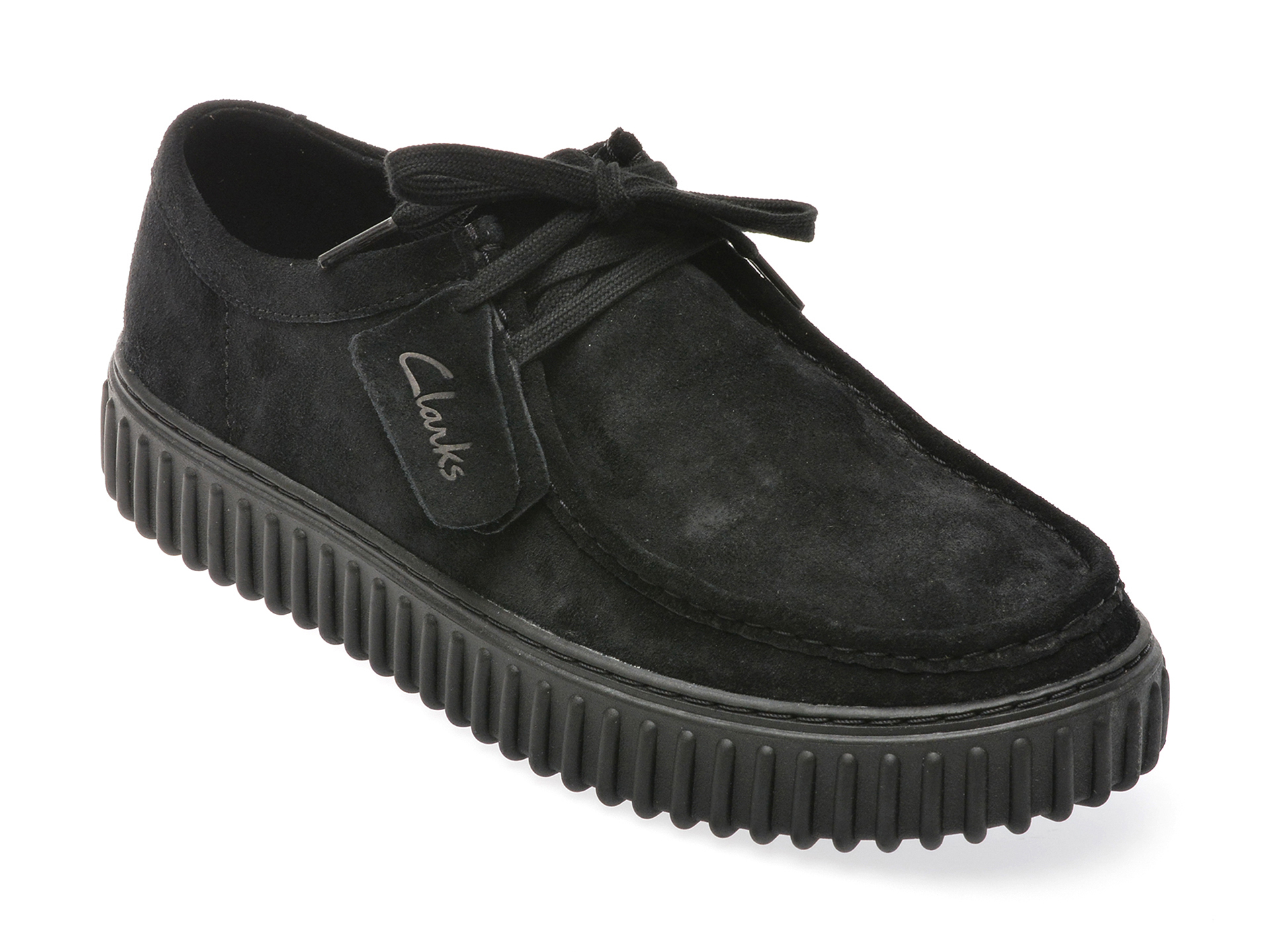 Mocasini casual CLARKS negri, TORHLO, din piele intoarsa