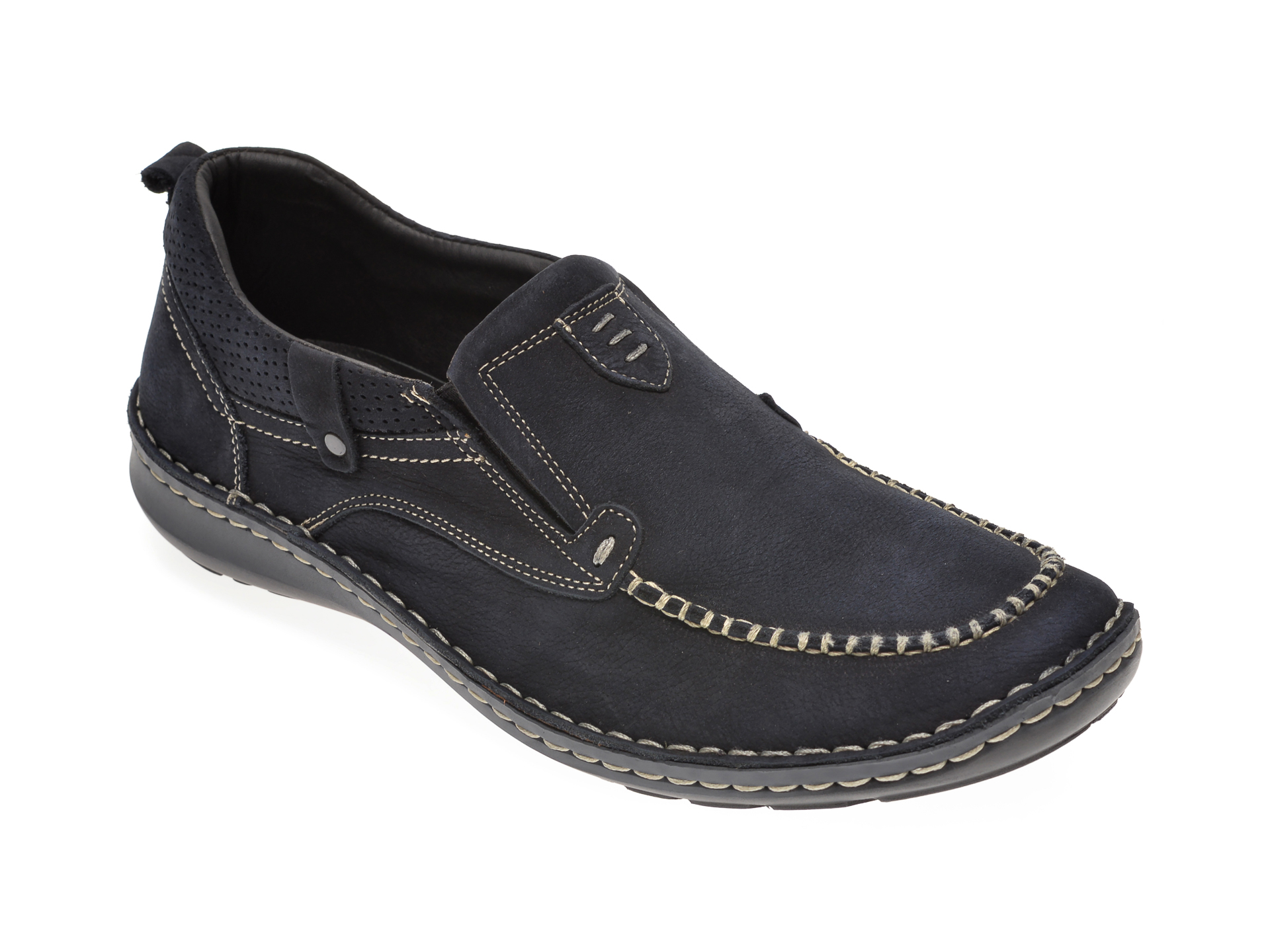 Mocasini OTTER bleumarin, 9545, din piele intoarsa