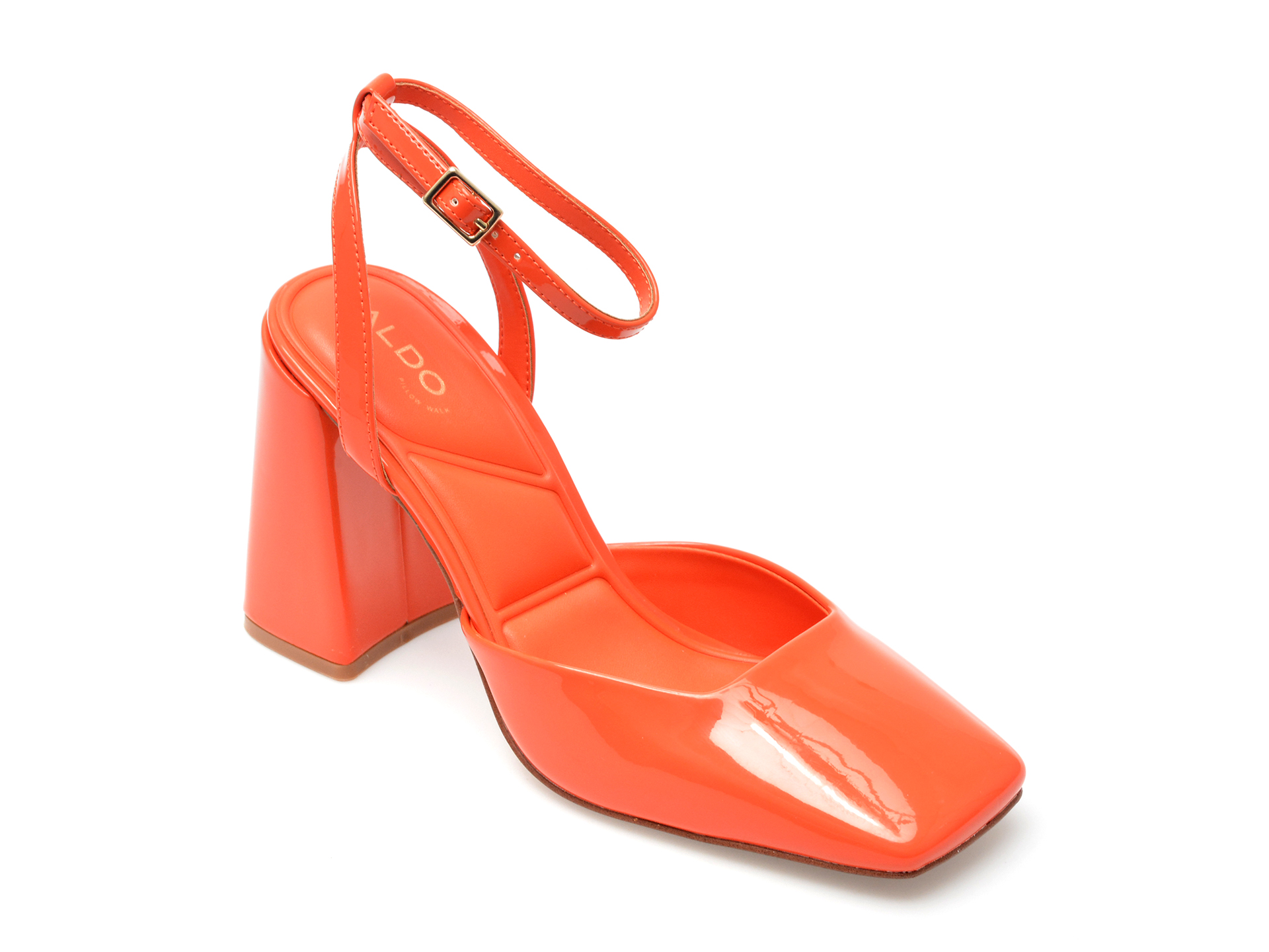 Pantofi ALDO portocalii, INGENUE820, din piele ecologica lacuita