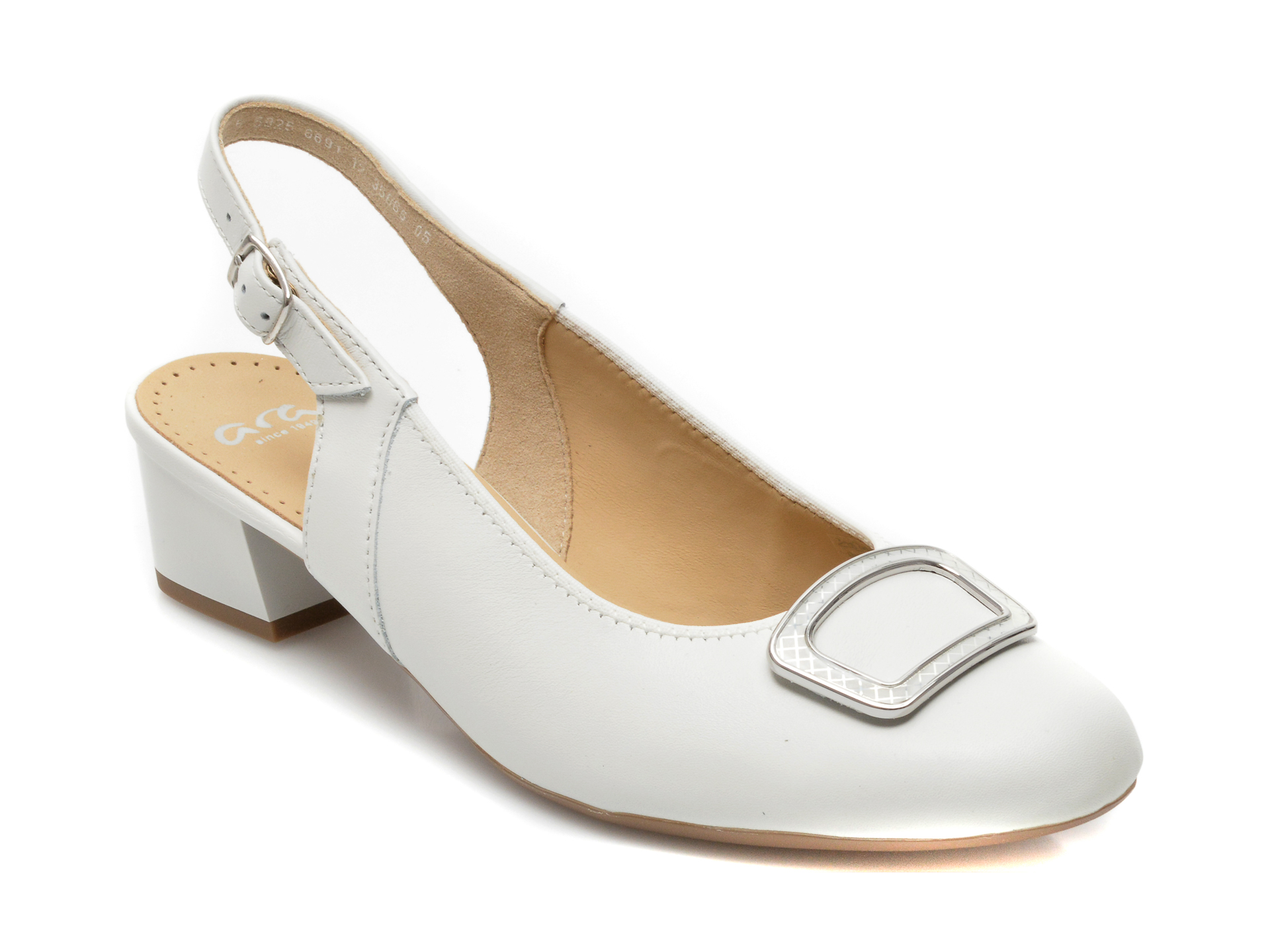 Pantofi ARA albi, 35865, din piele naturala