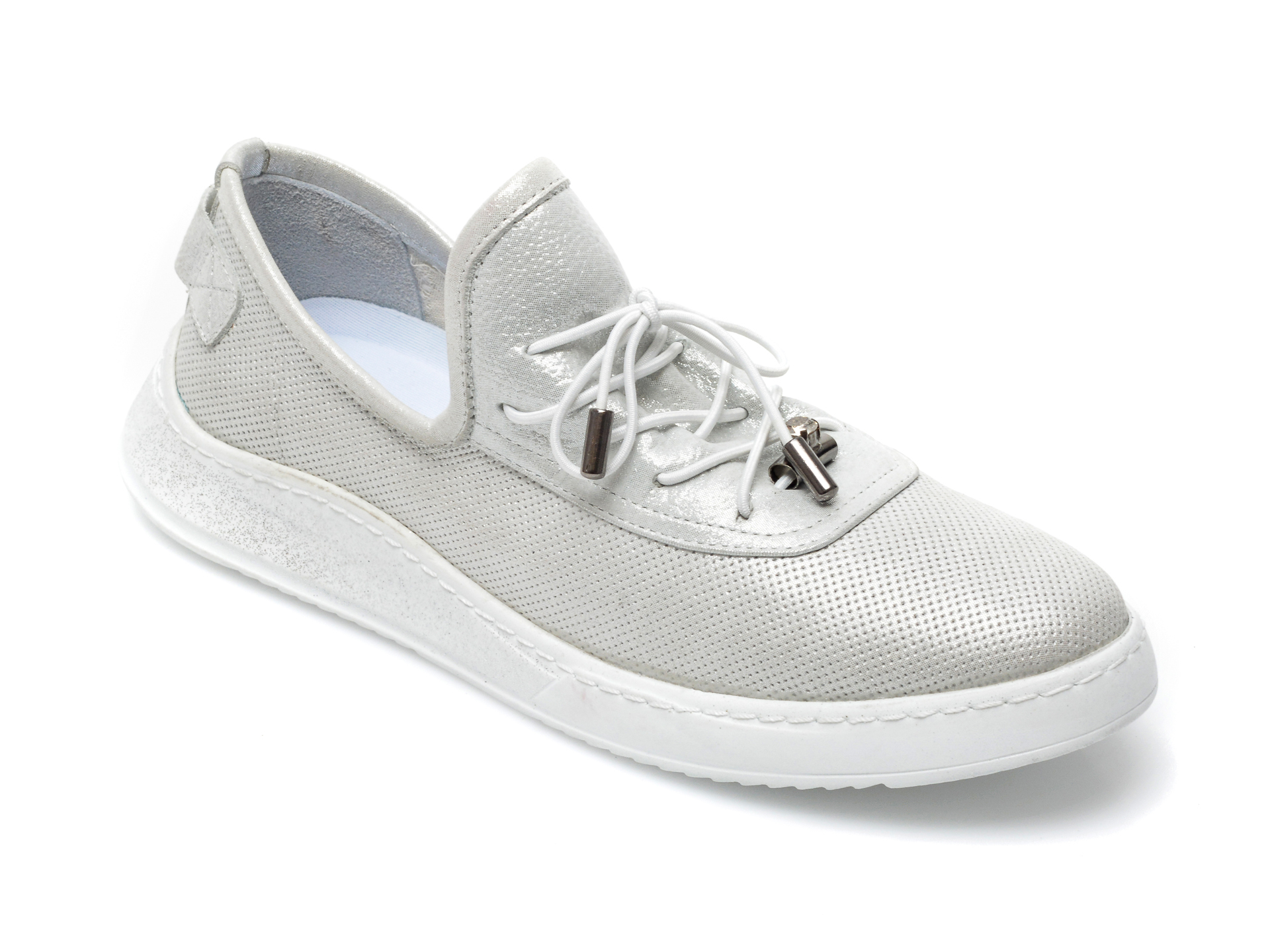 Pantofi BABOOS albi, 908, din piele naturala