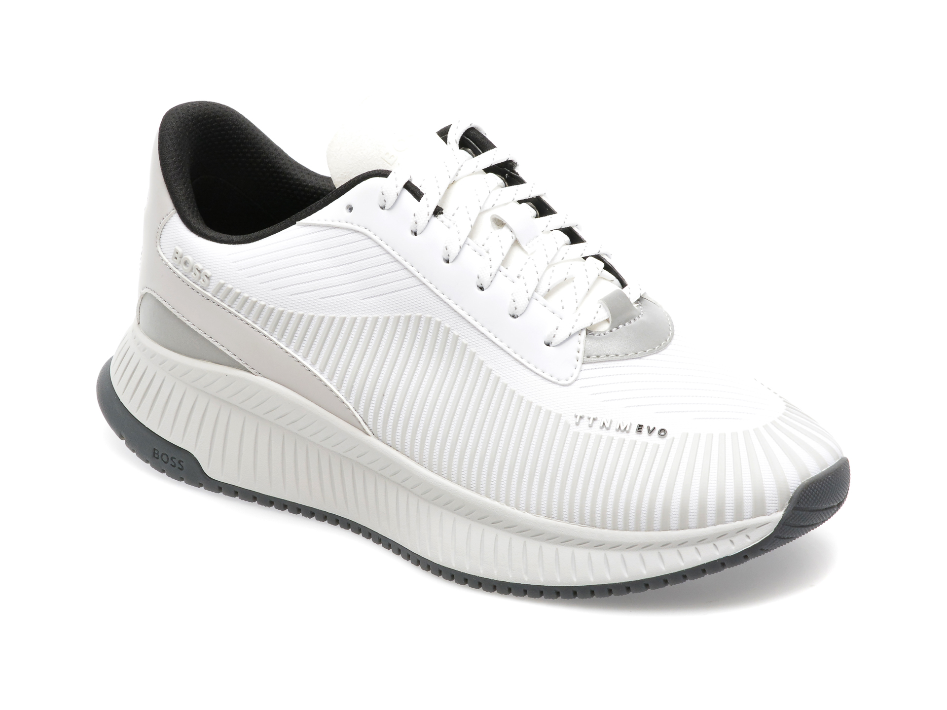 Pantofi BOSS albi, 3493, din material textil