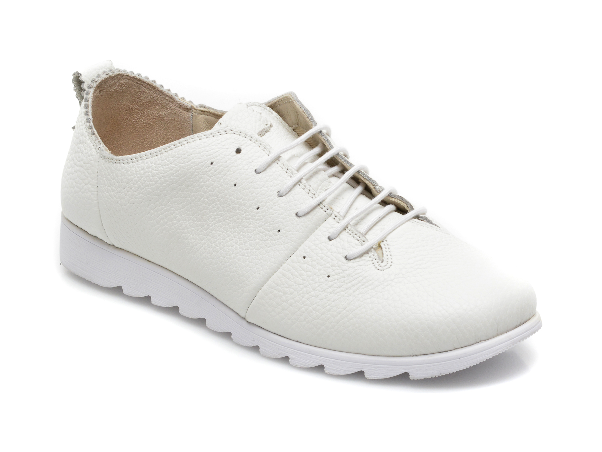 Pantofi BRAVELLI albi, 91171, din piele naturala INCI imagine noua