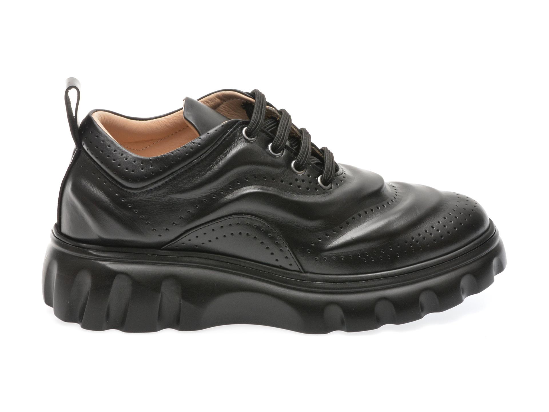 Pantofi casual EPICA negri, 49758, din piele naturala