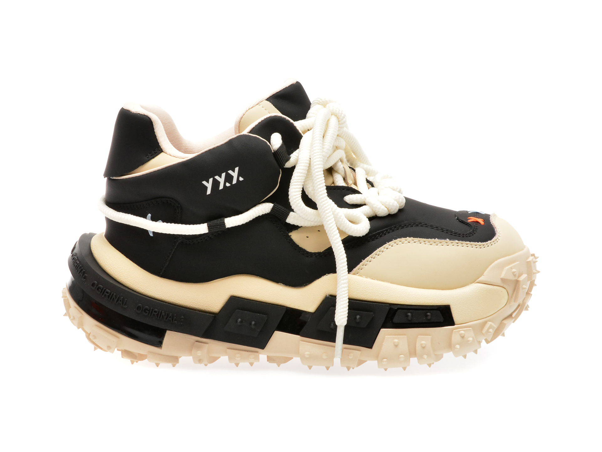 Pantofi casual GRYXX alb-negru, 230852, din piele naturala
