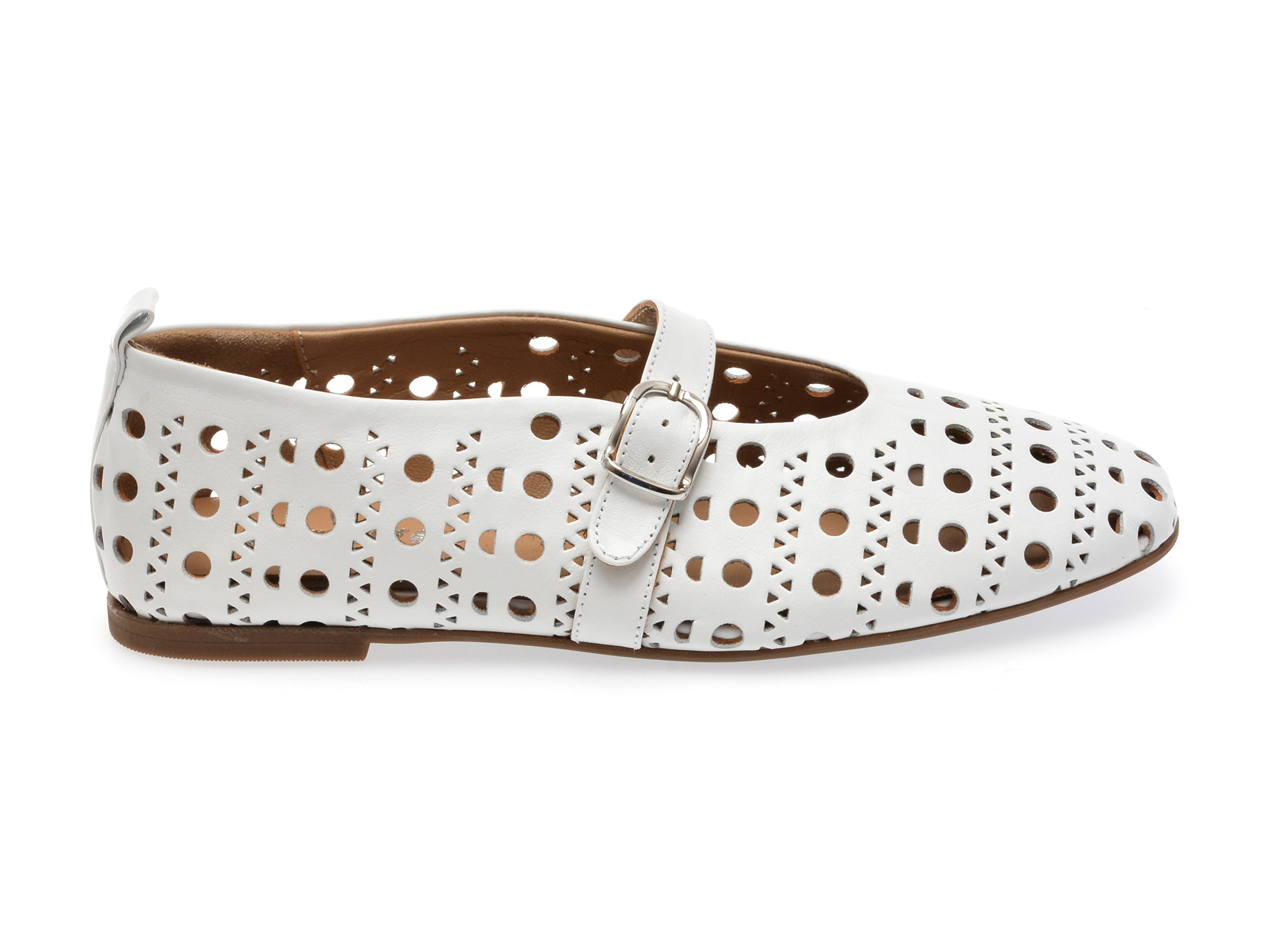 Pantofi casual IMAGE albi, 8034, din piele naturala