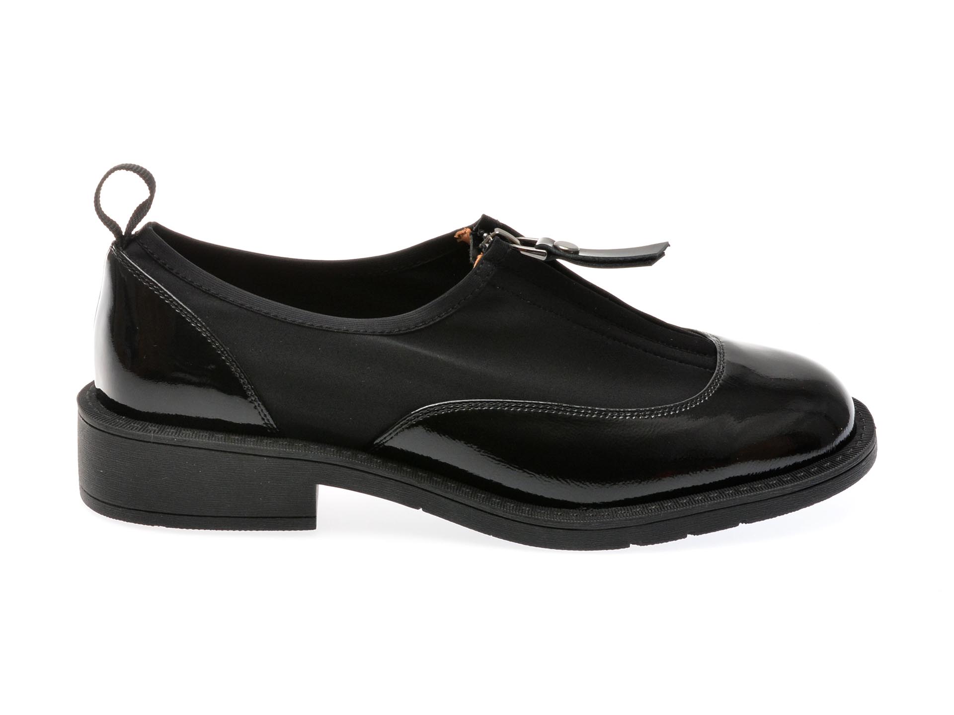 Pantofi casual GRYXX negri, 6184509, din material textil si piele naturala lacuita