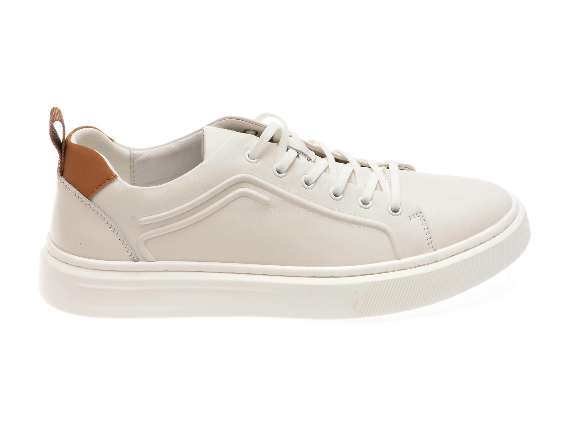 Pantofi casual OTTER albi, 3321, din piele naturala