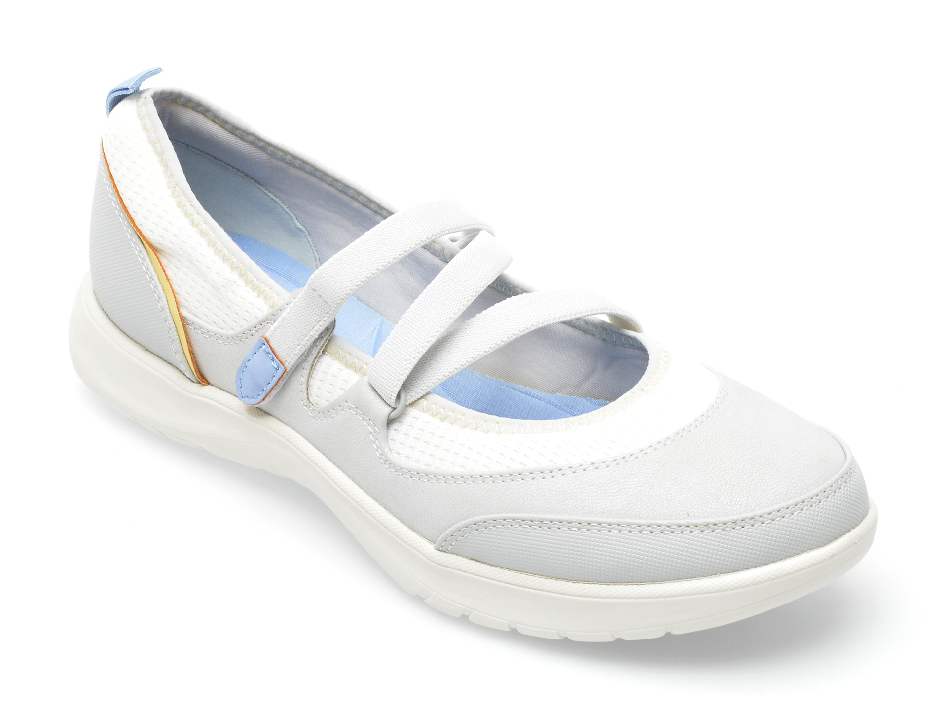 Pantofi CLARKS albi, ADELLA SAIL 0912, din material textil /femei/pantofi imagine noua