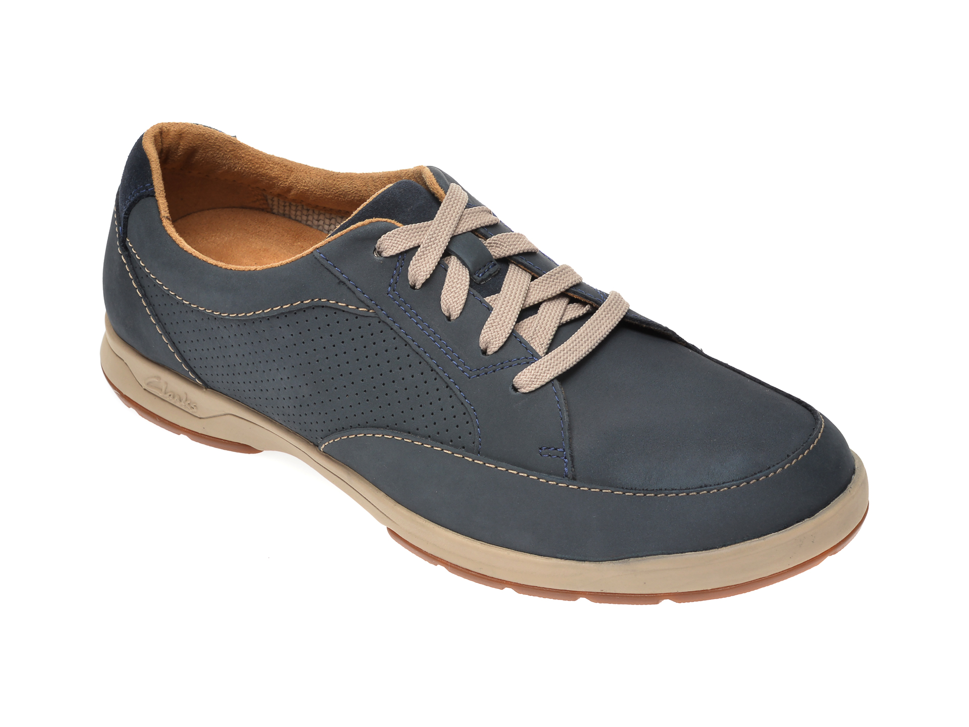 Pantofi CLARKS bleumarin, Stafford Park5, din nabuc
