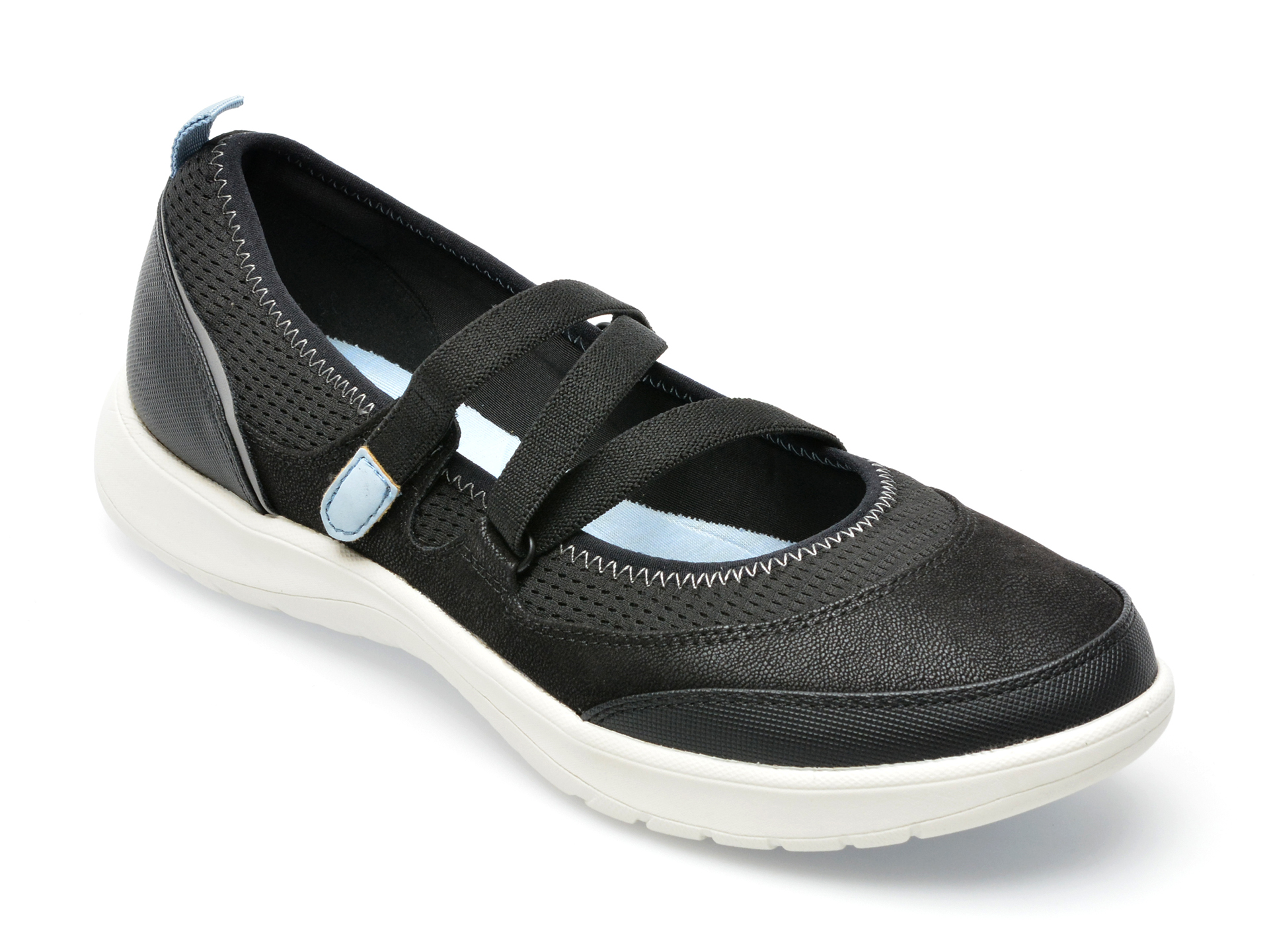 Pantofi CLARKS negri, ADELLA SAIL 0912, din material textil Clarks imagine noua 2022