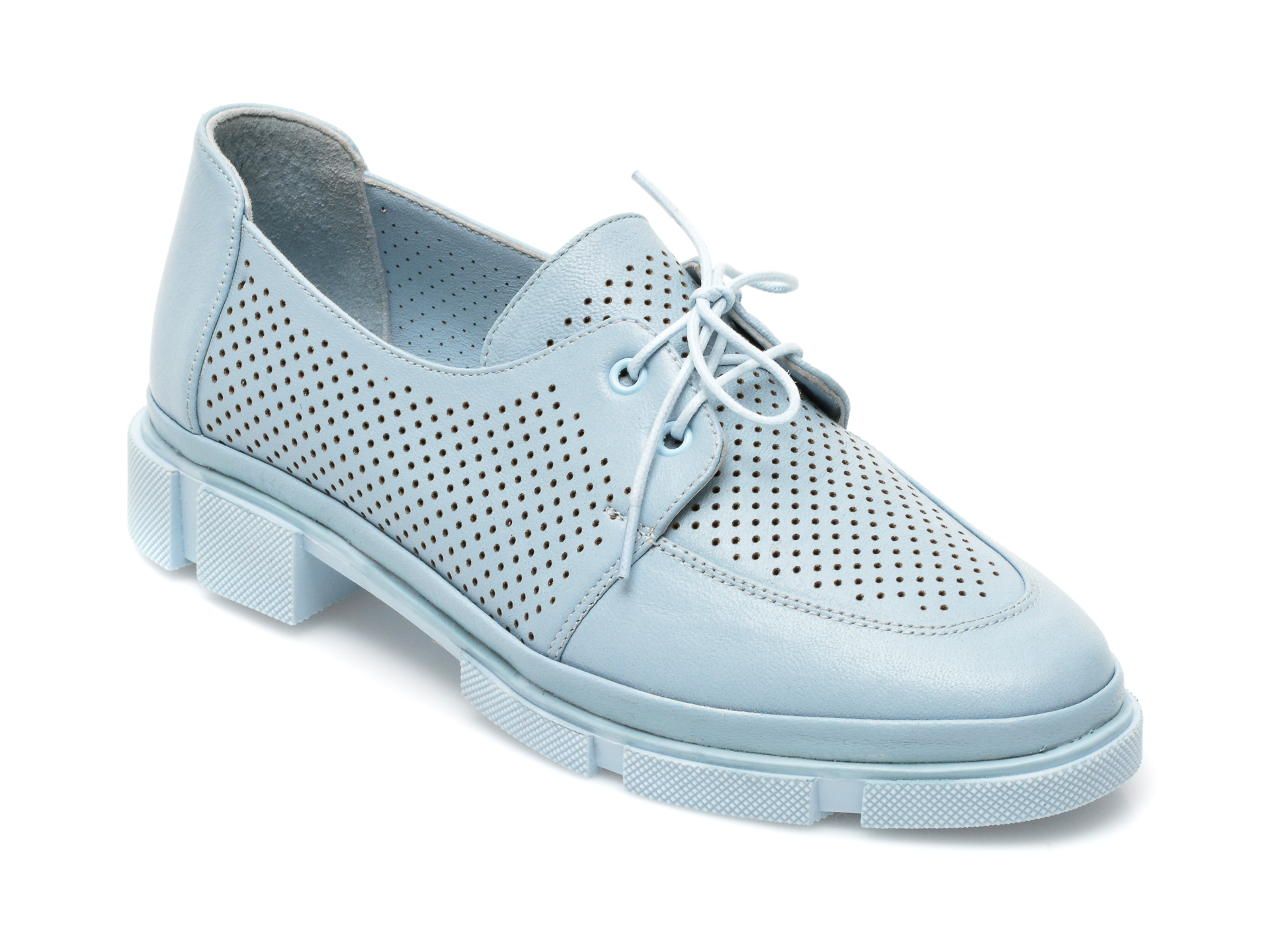 Pantofi ENTERSA albastri, MN107, din piele naturala