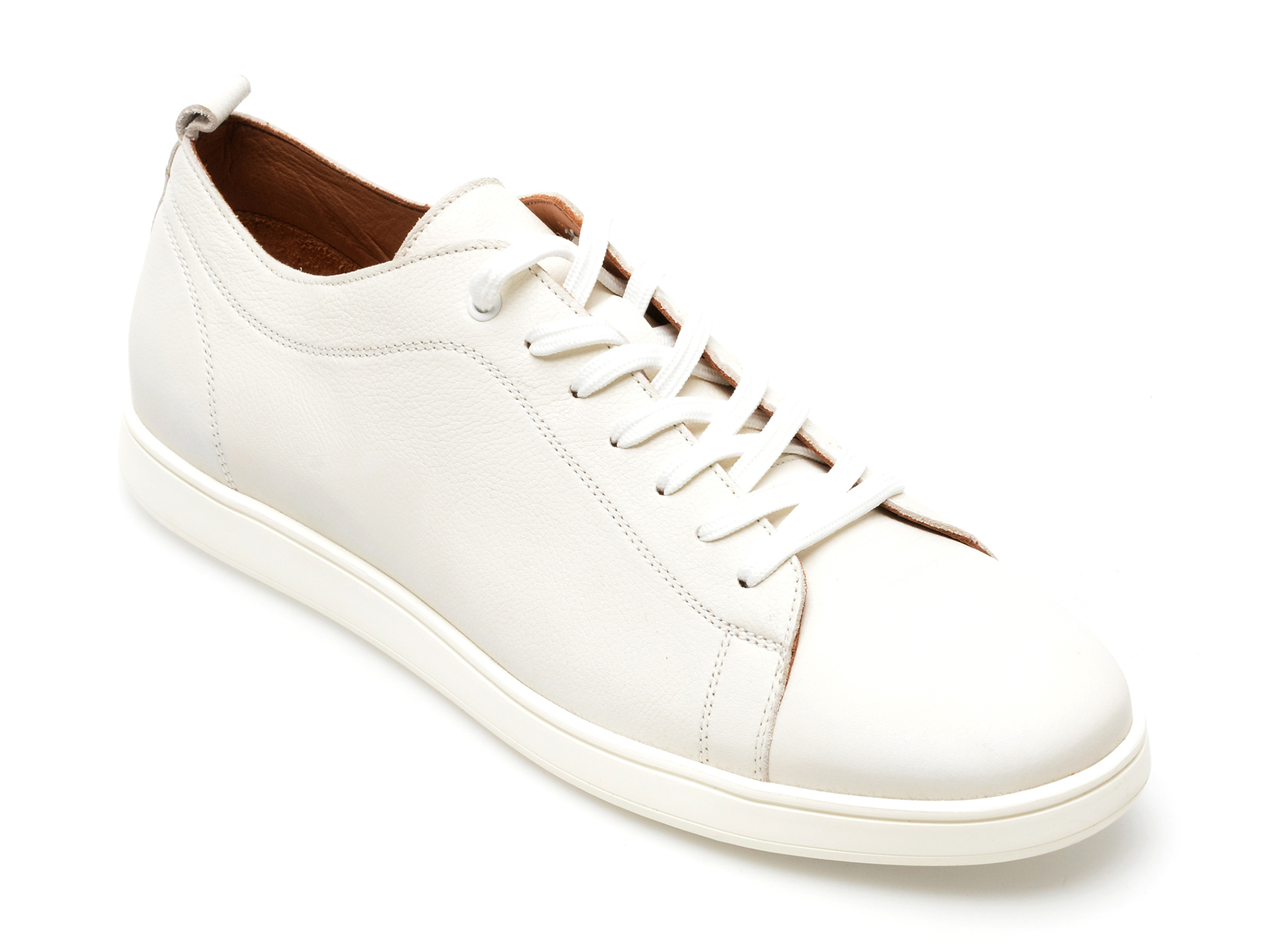 Pantofi EPICA albi, 3460, din piele naturala