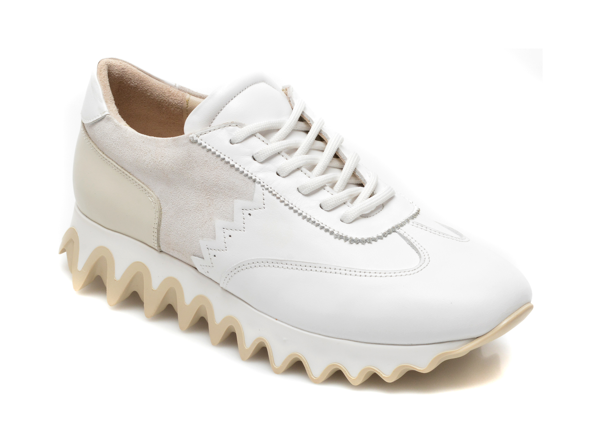 Pantofi EPICA albi, 5726, din piele naturala Epica