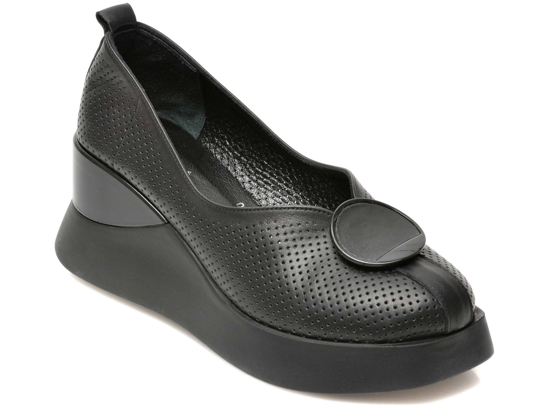 Pantofi EPICA negri, 131356, din piele naturala