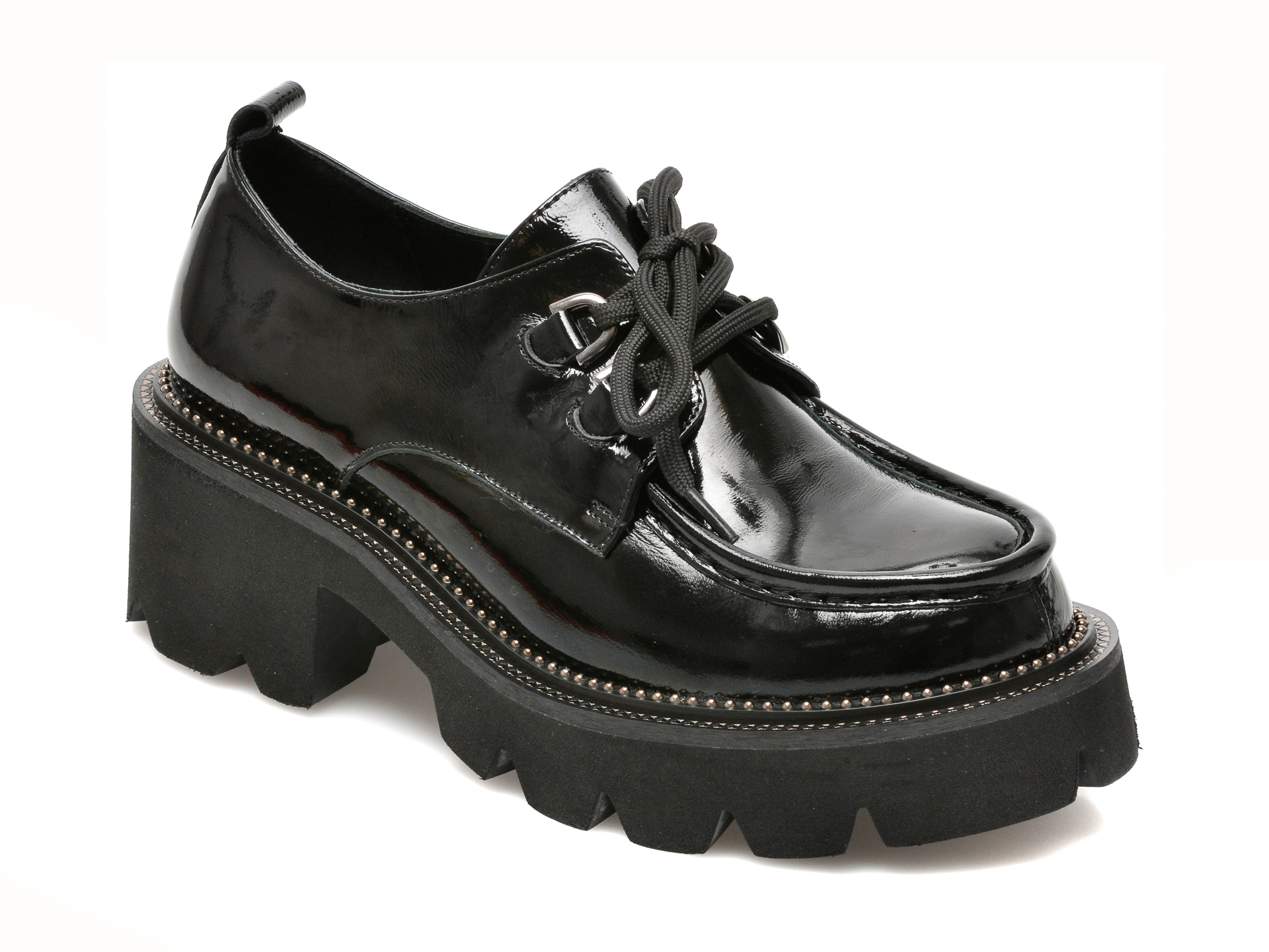 Pantofi EPICA negri, 664011, din piele naturala lacuita 2022 ❤️ Pret Super tezyo.ro imagine noua 2022