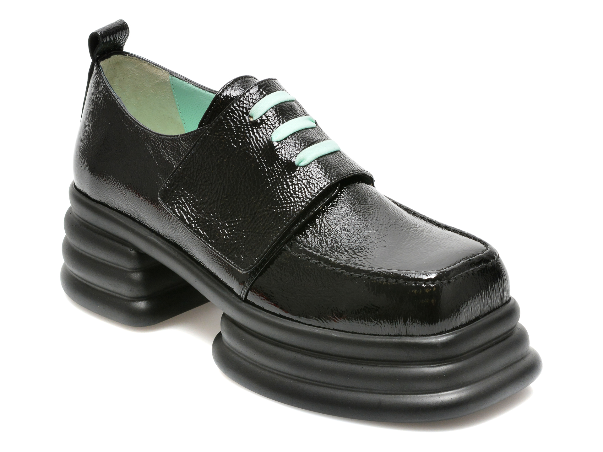 Pantofi EPICA negri, 9027, din piele naturala lacuita Epica imagine noua
