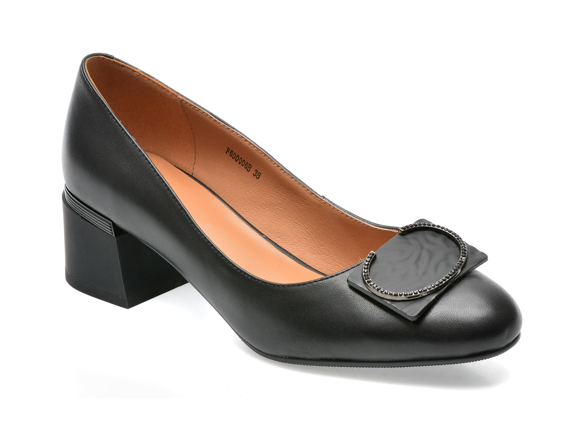 Pantofi EPICA negri, F600006, din piele naturala