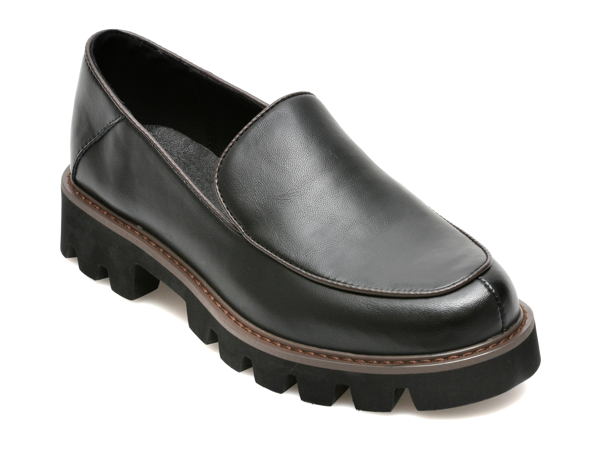 Pantofi EPICA negri, V690, din piele naturala