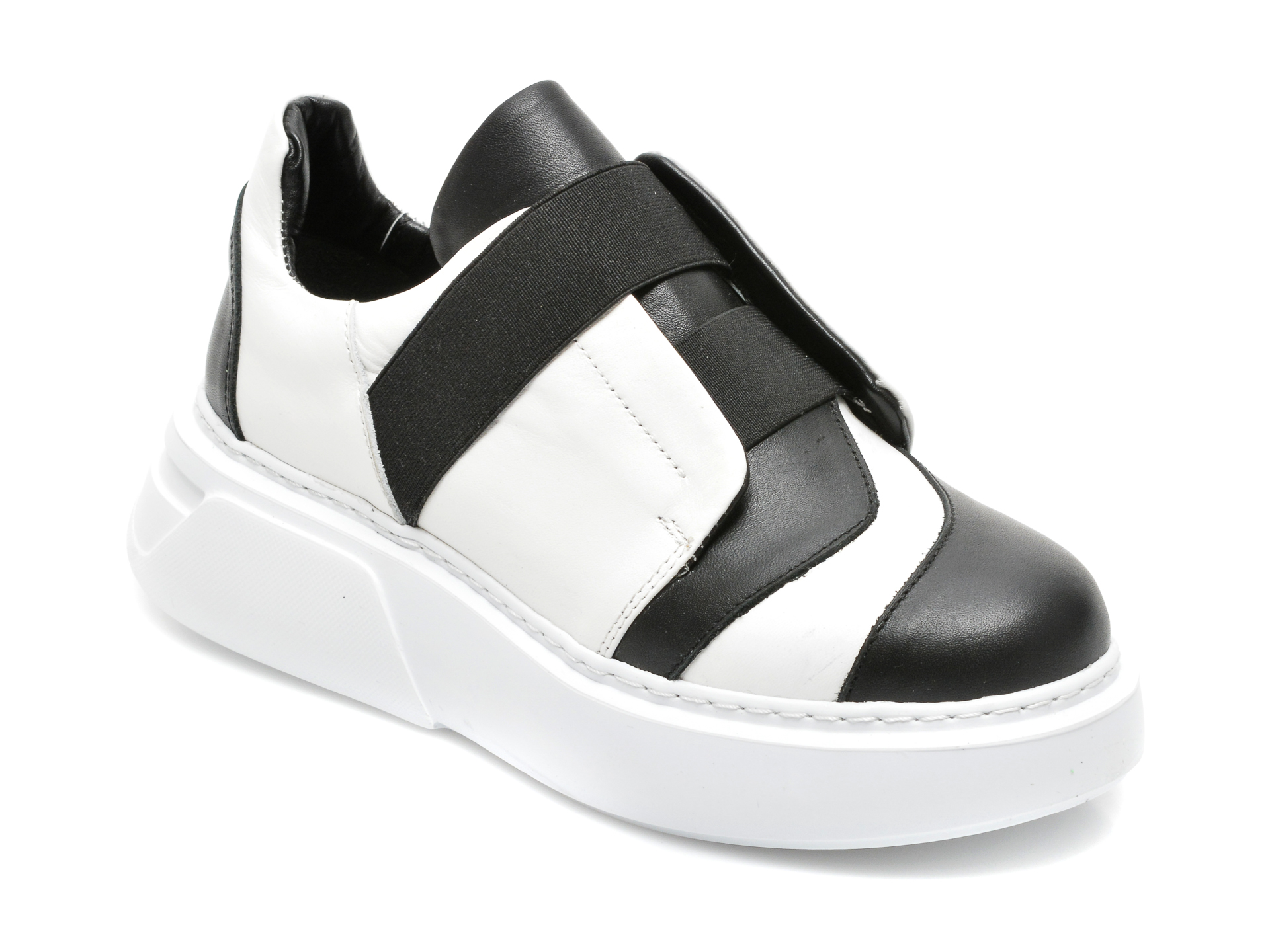 Pantofi FLAVIA PASSINI alb-negru, 292128, din piele naturala