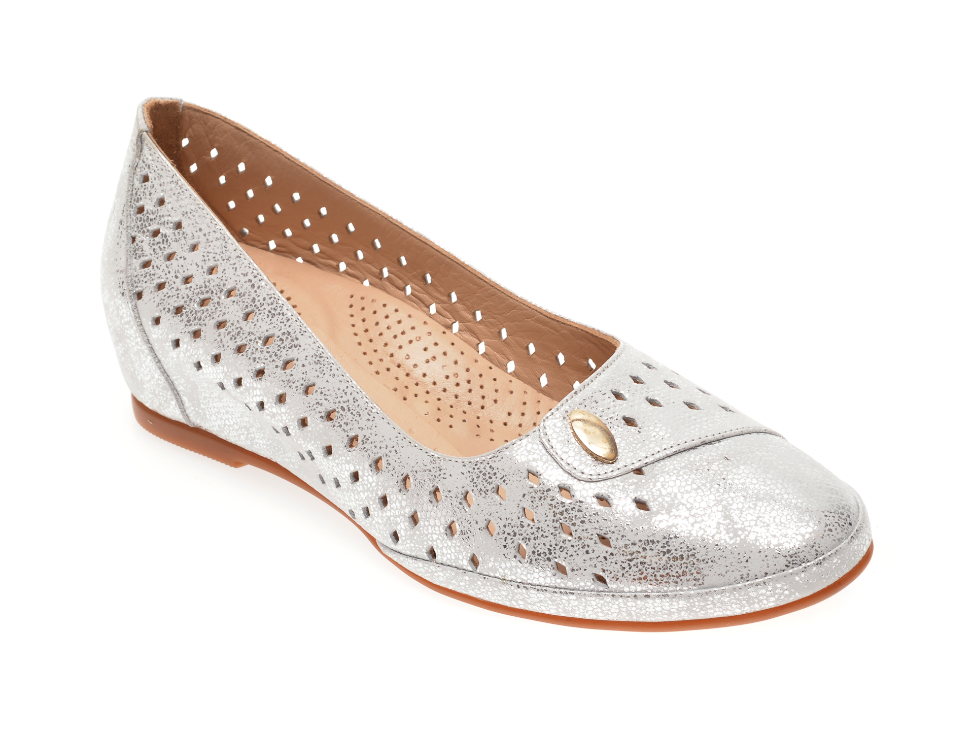 Pantofi FLAVIA PASSINI argintii, 0105015, din piele naturala