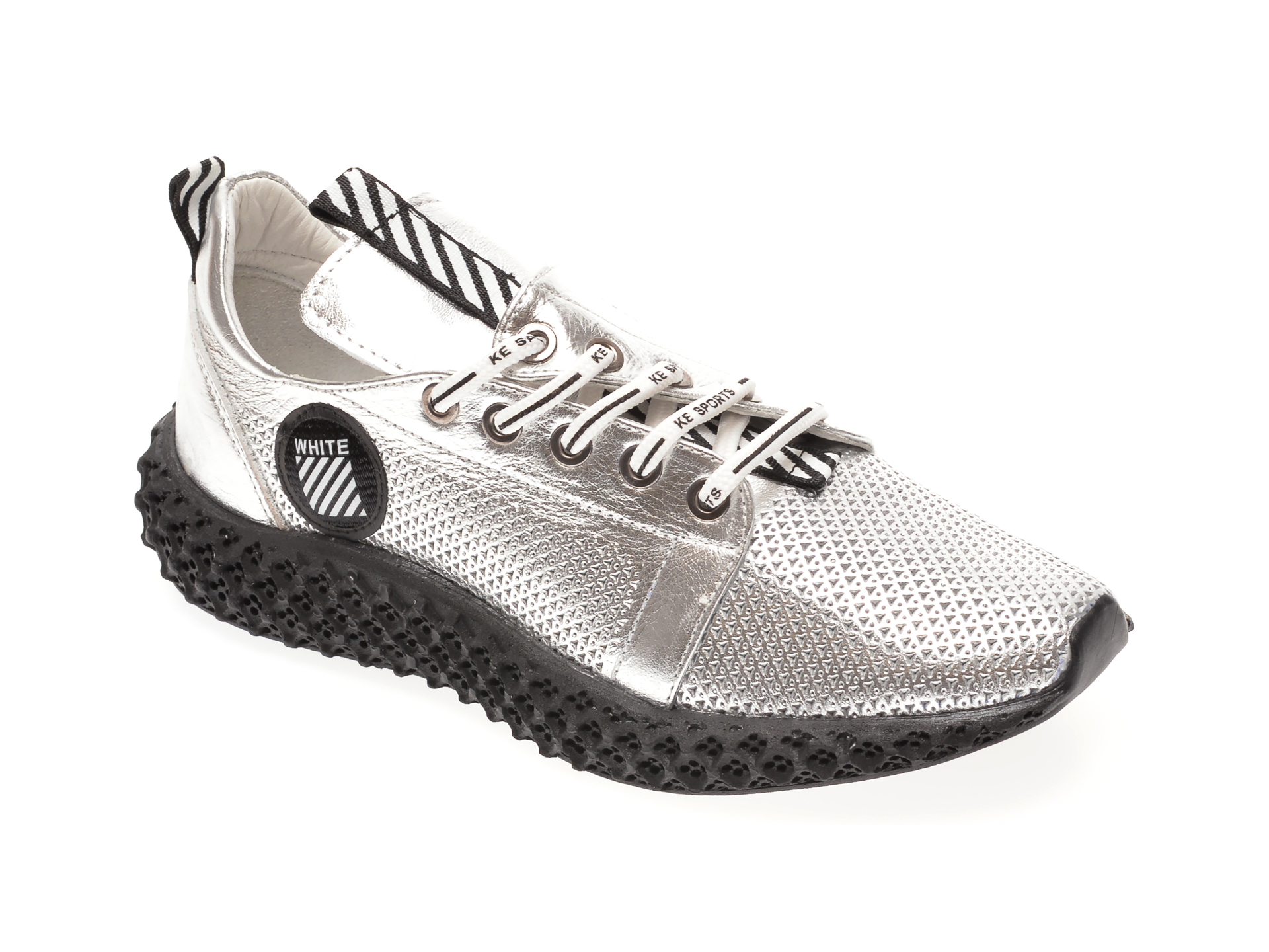 Pantofi FLAVIA PASSINI argintii, 022600, din piele naturala