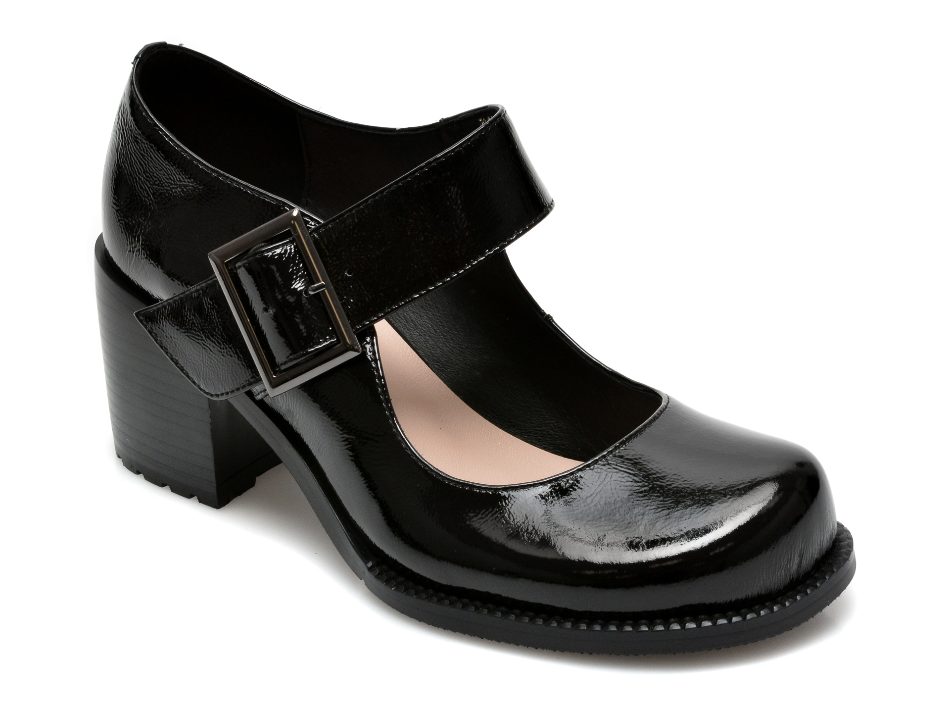 Pantofi FLAVIA PASSINI negri, H2118, din piele naturala lacuita