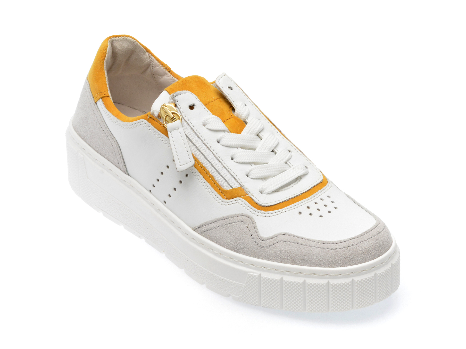 Pantofi GABOR albi, 26418, din piele naturala