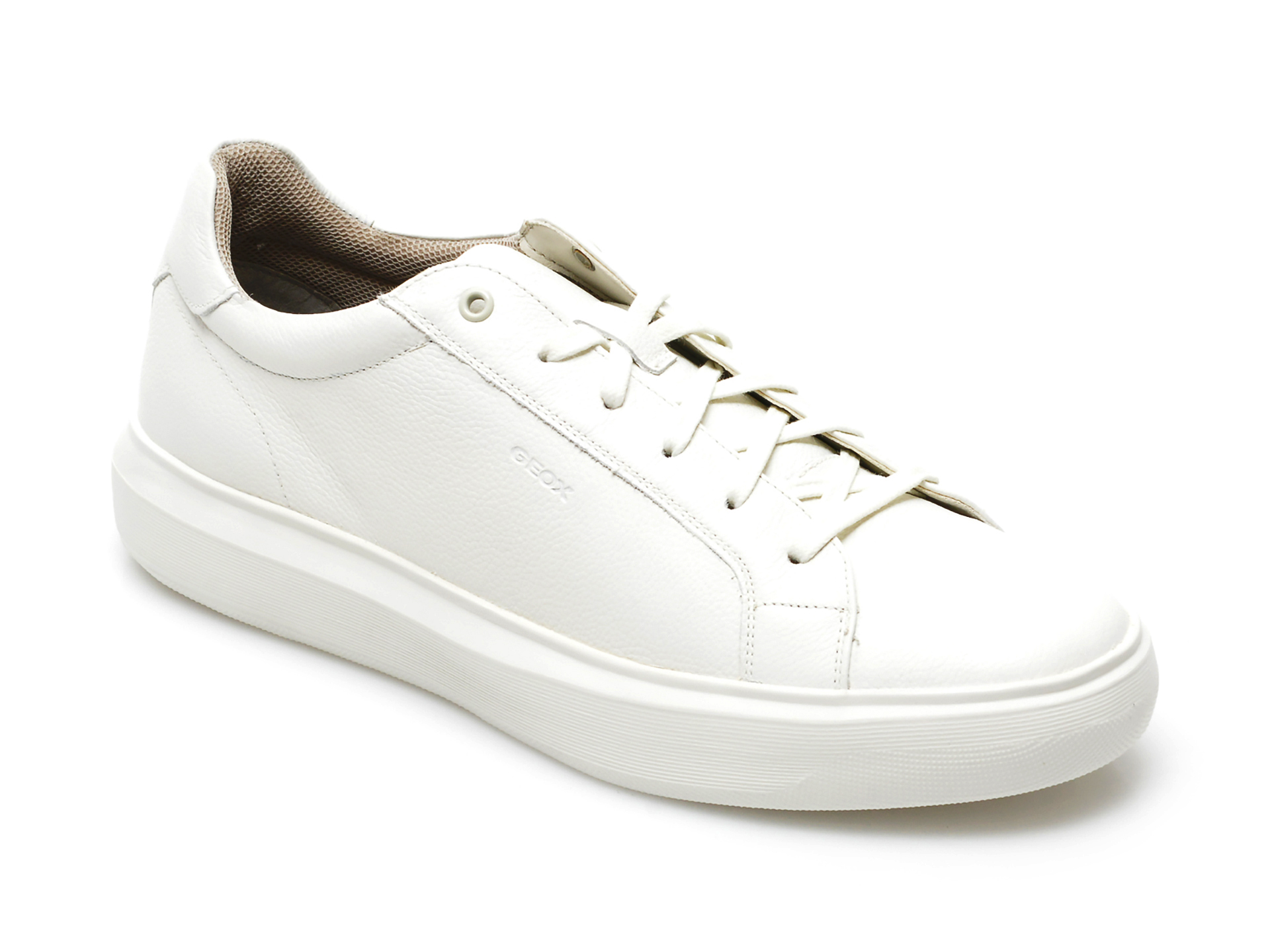 Pantofi GEOX albi, U155WB, din piele naturala Geox