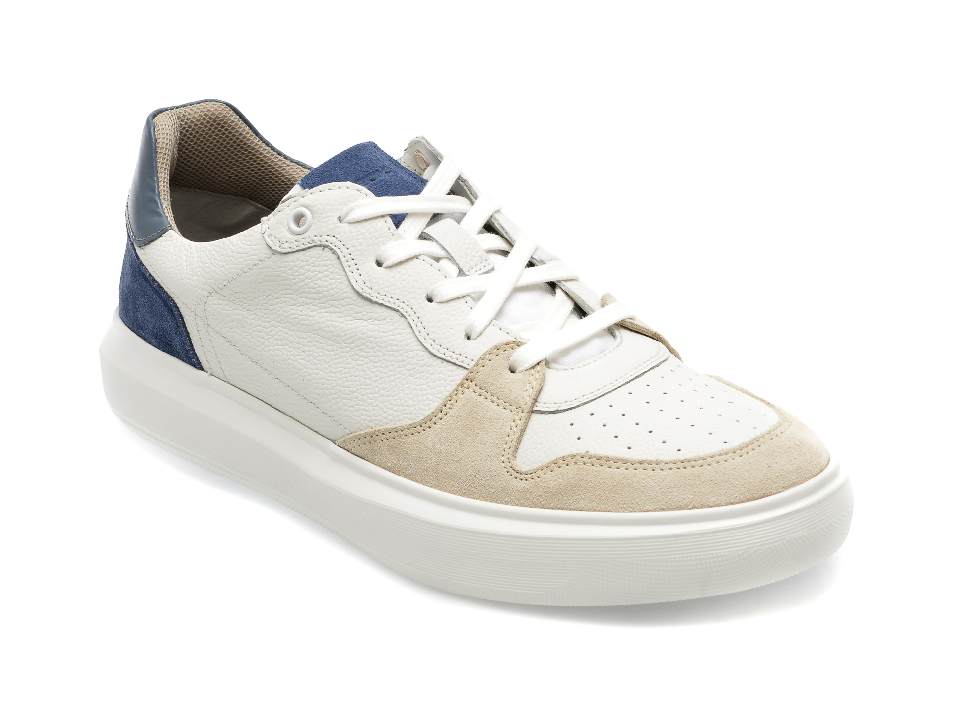 Pantofi GEOX albi, U355WB, din piele naturala