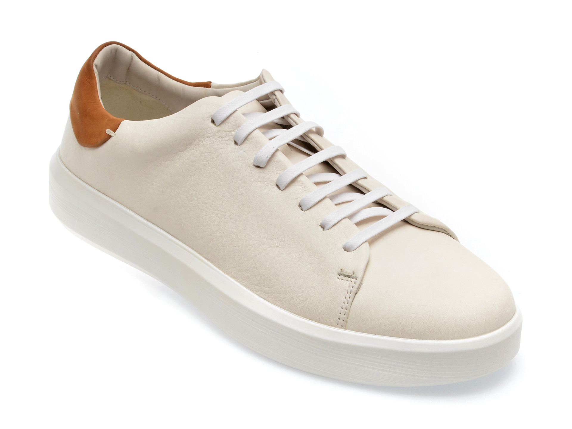 Pantofi GEOX albi, U35EAB, din piele naturala