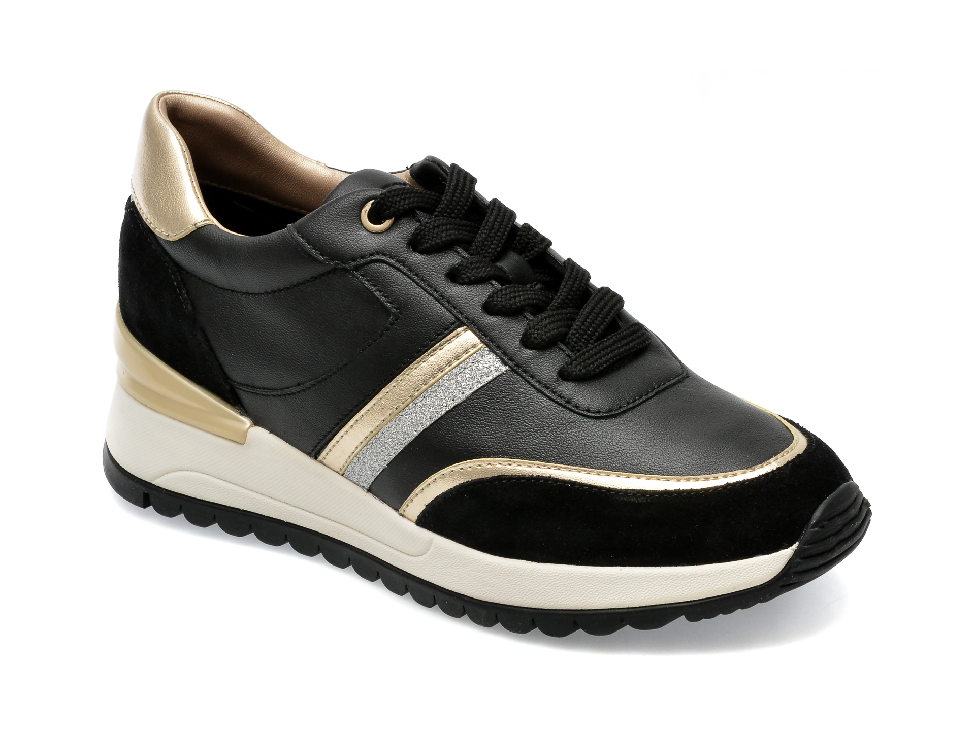 Pantofi GEOX negri, D3500A, din piele naturala
