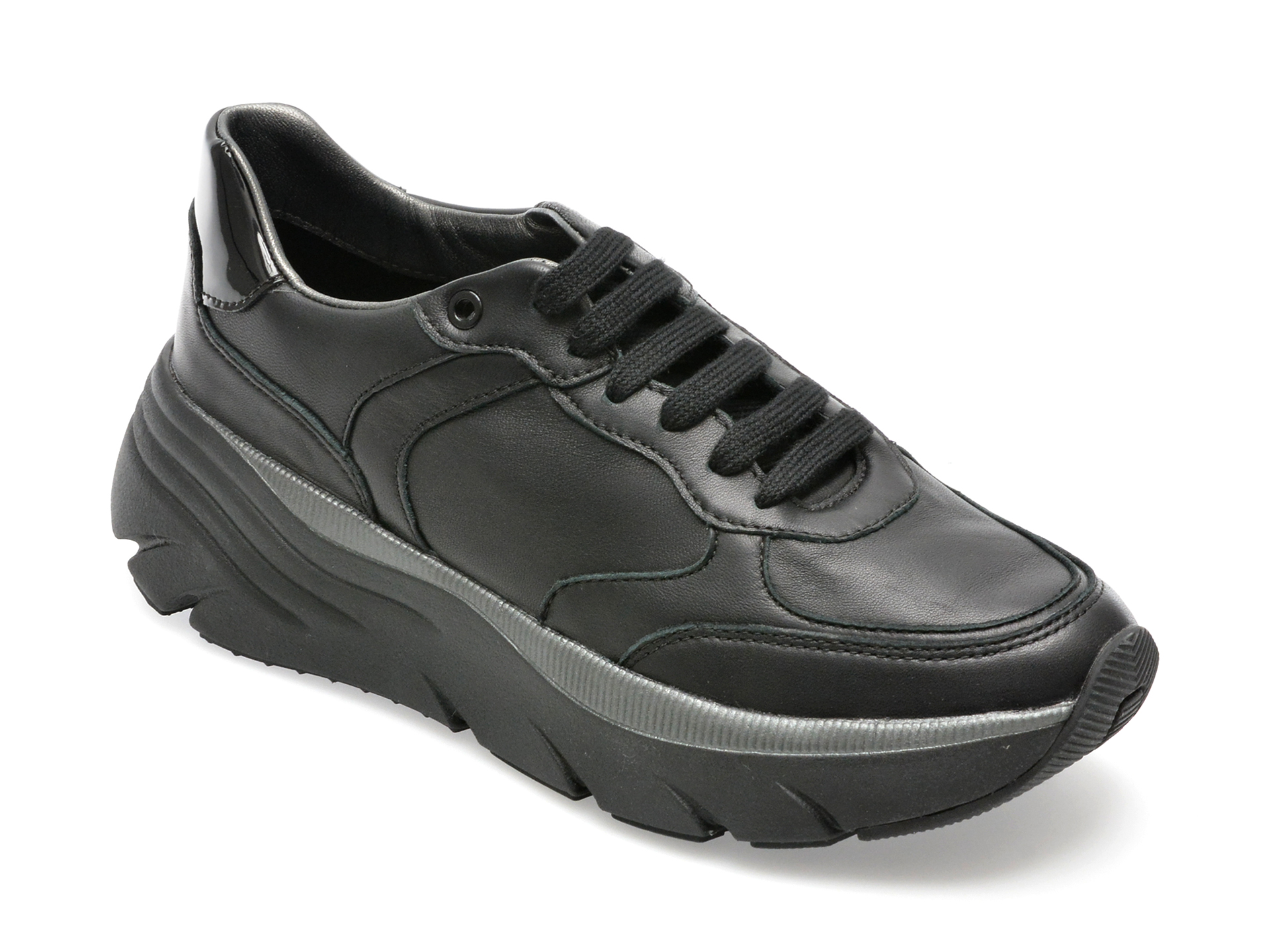 Pantofi GEOX negri, D35UFA, din piele naturala Geox imagine noua 2022