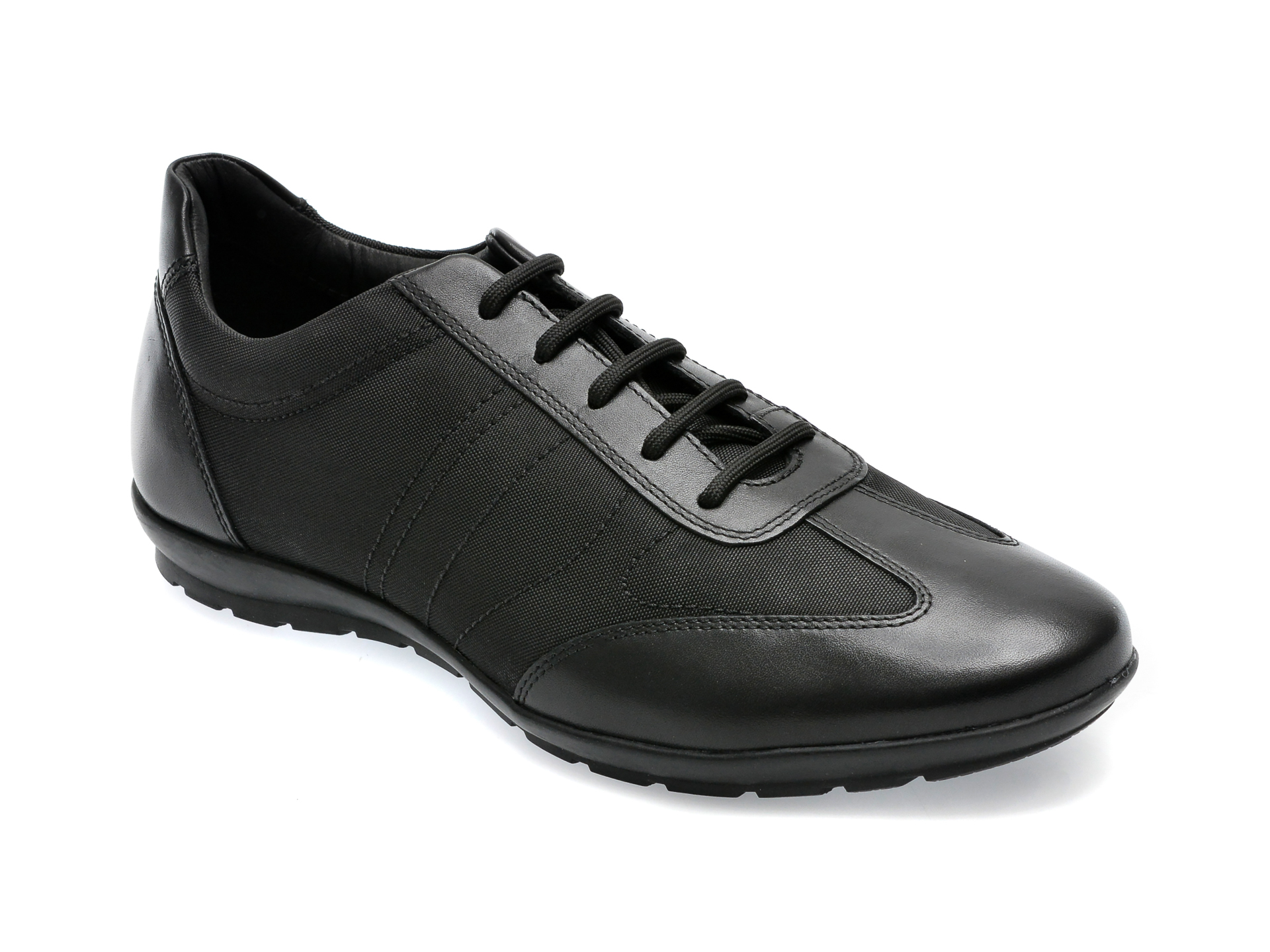 Pantofi GEOX negri, U74A5B, din piele naturala si material textil