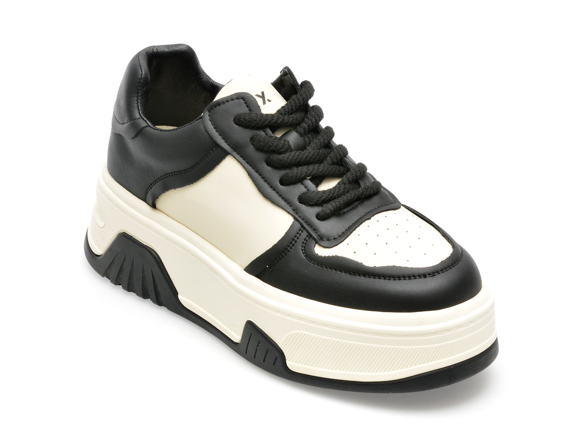 Pantofi GRYXX alb-negru, 3905, din piele naturala