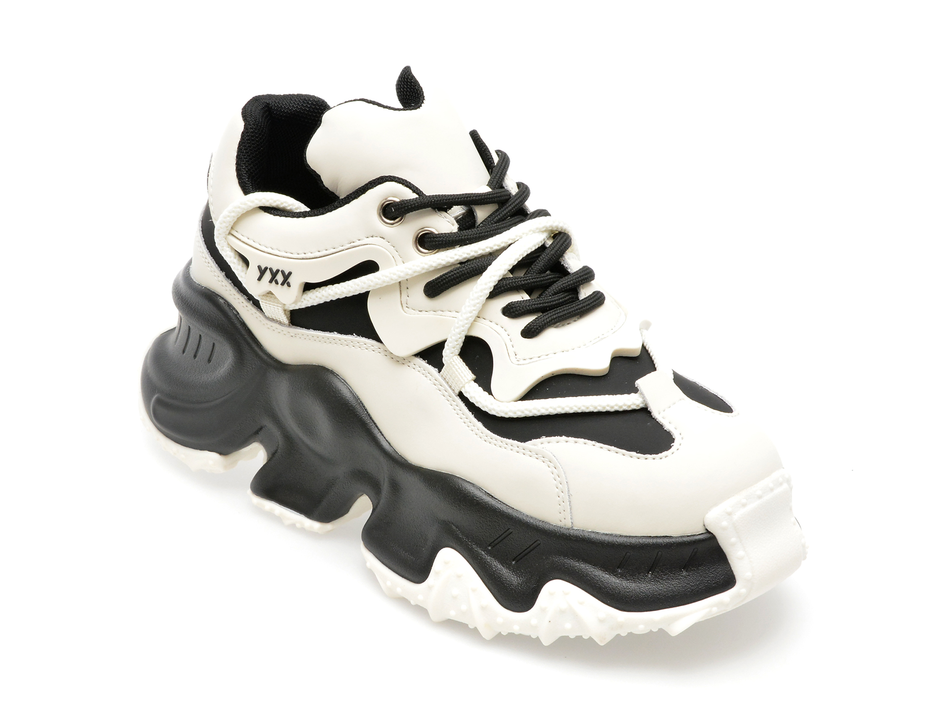 Pantofi GRYXX alb-negru, 88, din piele naturala