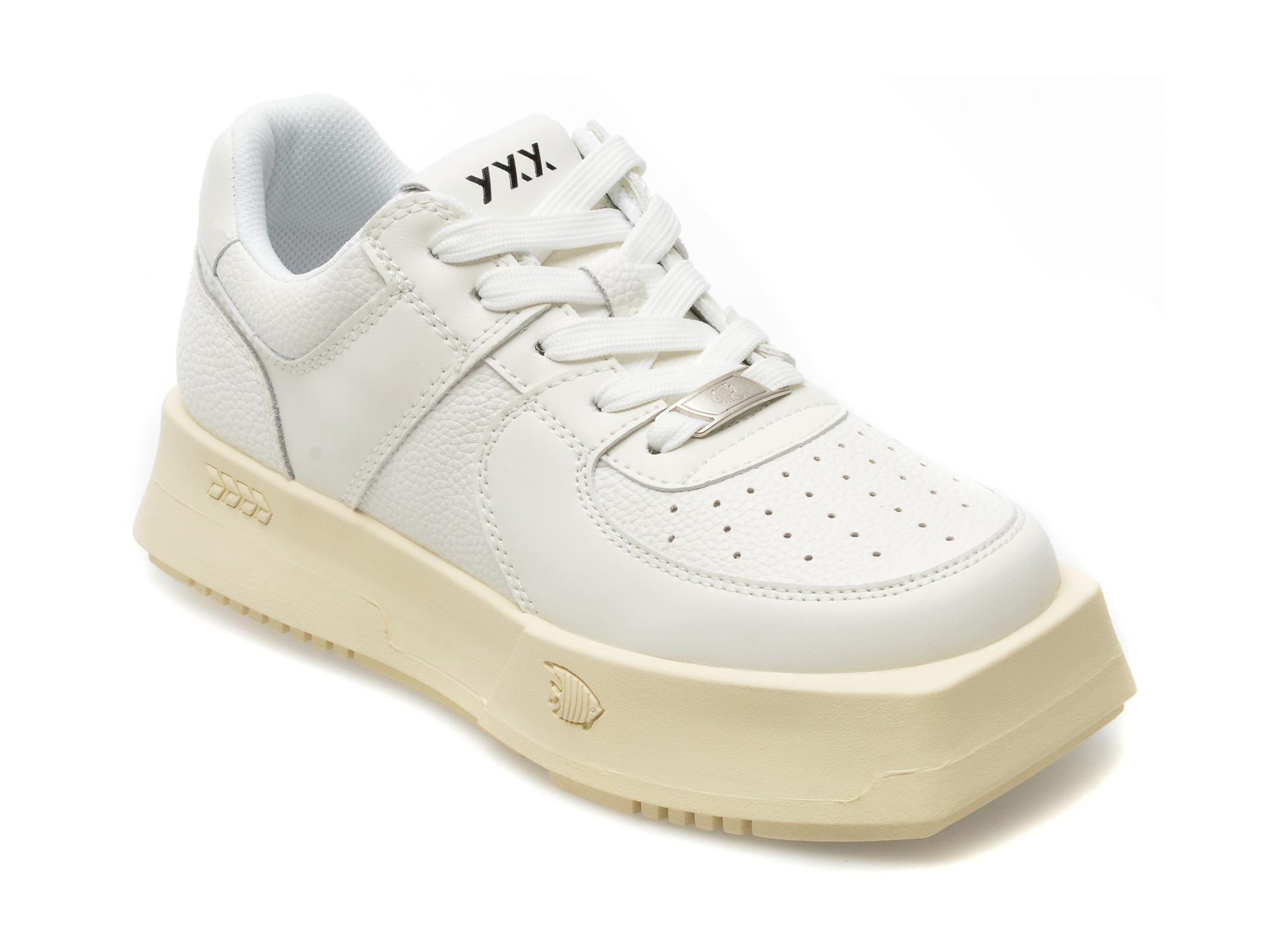 Pantofi GRYXX albi, 8205, din piele naturala