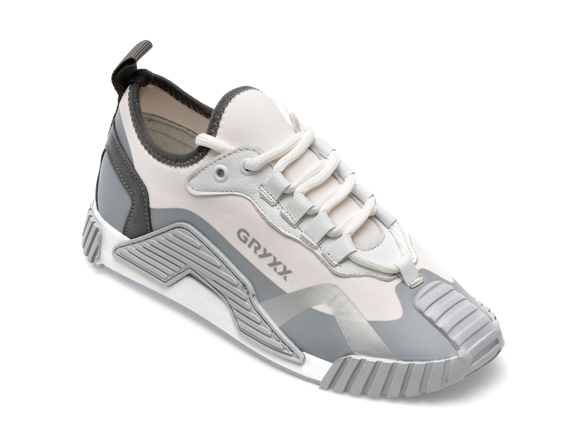 Pantofi GRYXX argintii, MK11920, din material textil