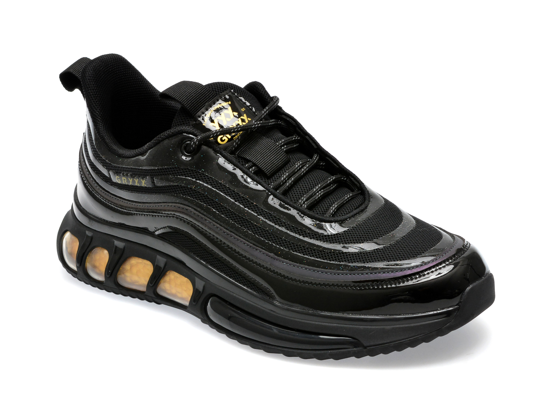 Pantofi GRYXX negri, 9909, din piele ecologica barbati 2023-09-21