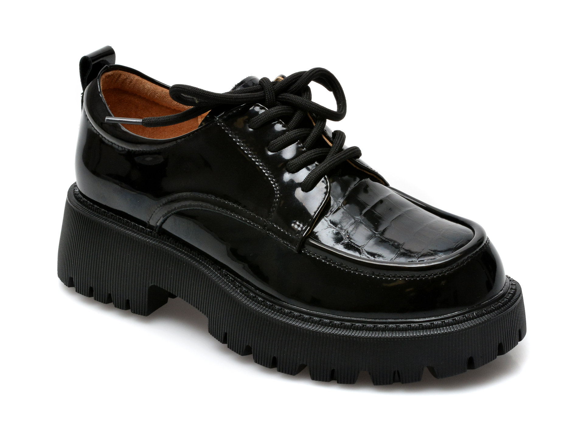Pantofi GRYXX negri, A21170, din piele naturala lacuita