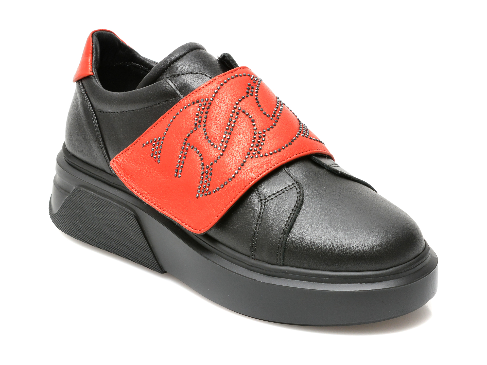 Pantofi ILVI negri, 46001, din piele naturala