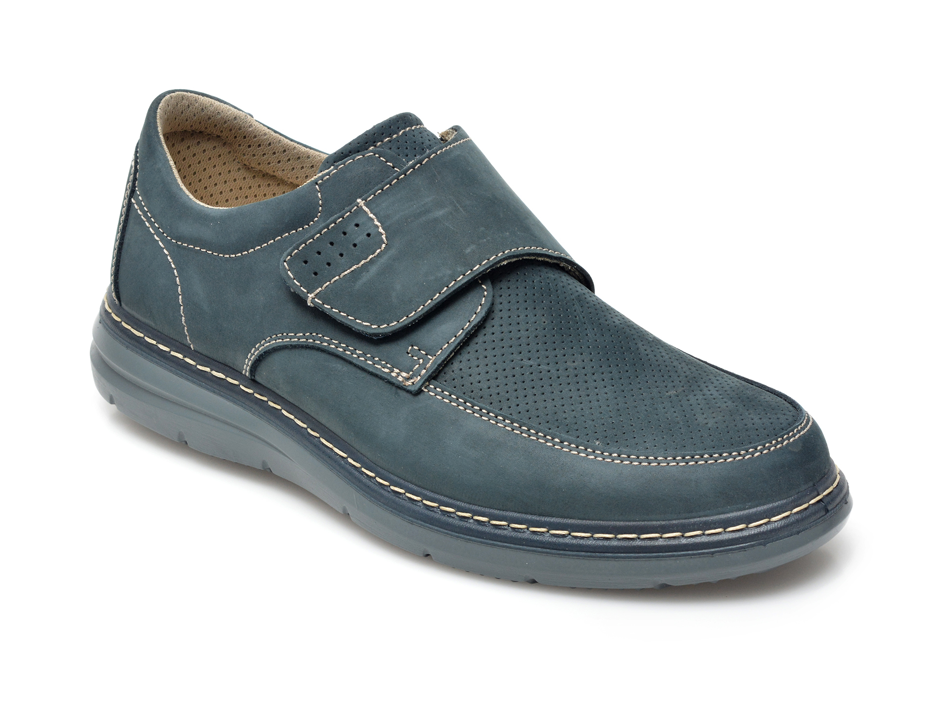Pantofi IMAC albastri, 500951, din nabuc